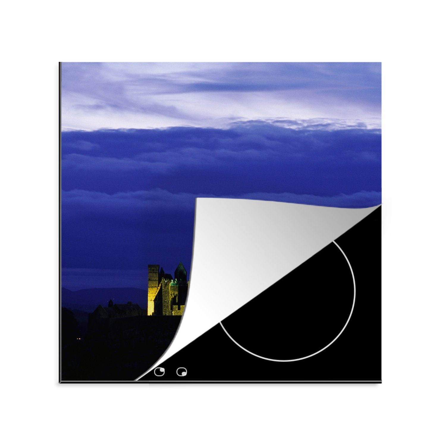 MuchoWow Herdblende-/Abdeckplatte Rock of Cashel bei Sonnenaufgang, Vinyl, (1 tlg), 78x78 cm, Ceranfeldabdeckung, Arbeitsplatte für küche