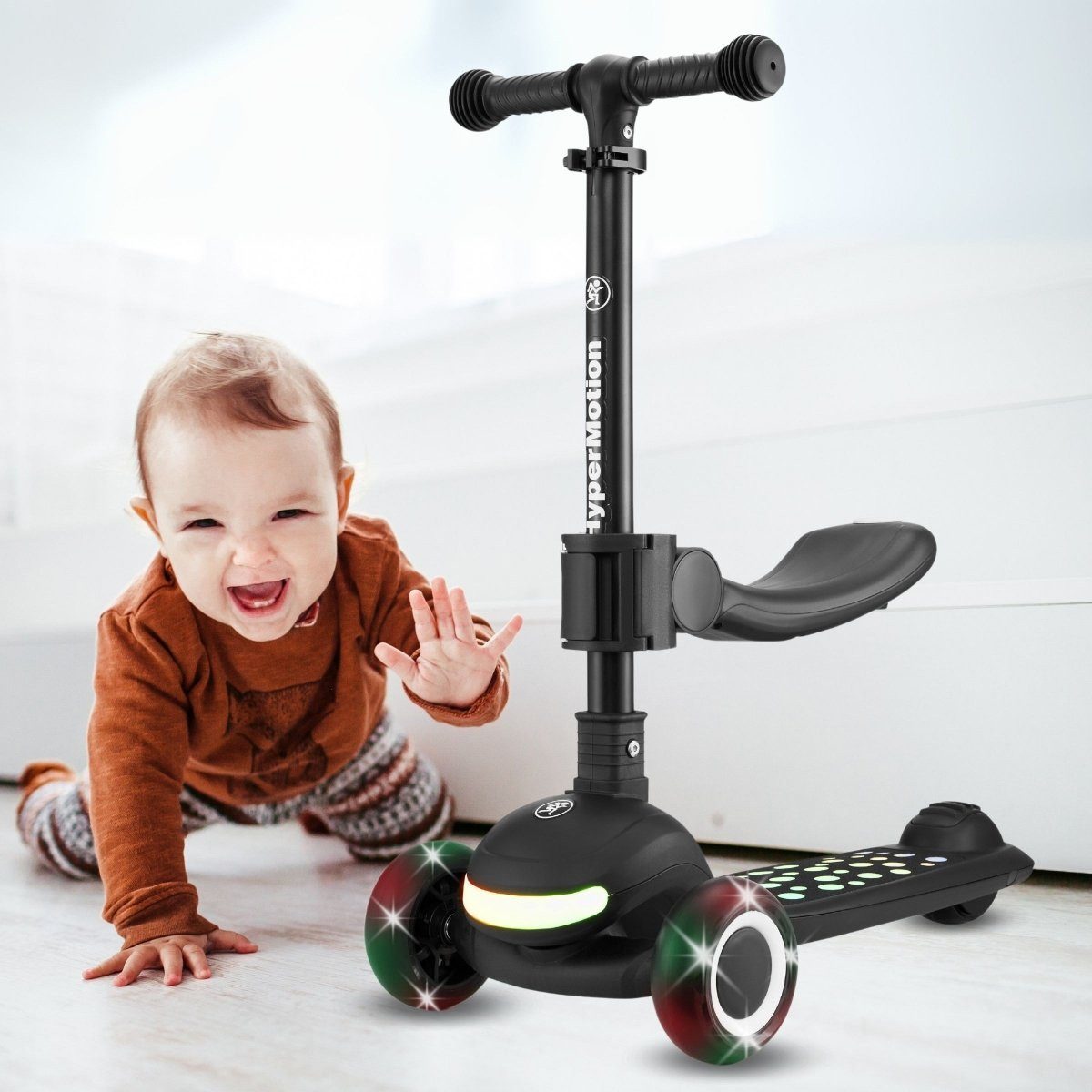 HyperMotion Dreiradscooter HyperMotion LUMI 2in1 Kinderroller mit LED-Beleuchtung