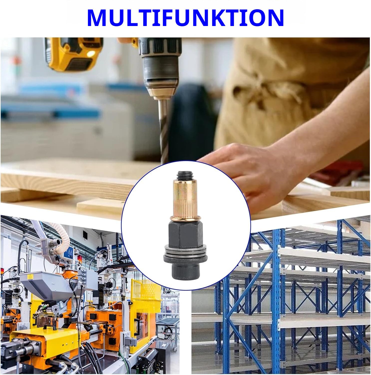 QUBEBU Blindniete Nietenzange Nietmuttern, Nieten Set mit Werkzeug Dorn für M3 - M12, (Handnietwerkzeug Set, Rivet Nut Tool Entworfen für Enge Räume, 77 St., Verwendet für Metallplatten, Rohre usw), M3/M4/M5/M6/M8/M10/M12-Muttern