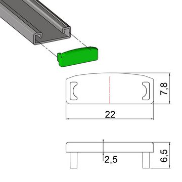 SO-TECH® LED-Stripe-Profil Endkappenset für Led Profil-33 (beide geschlossen)