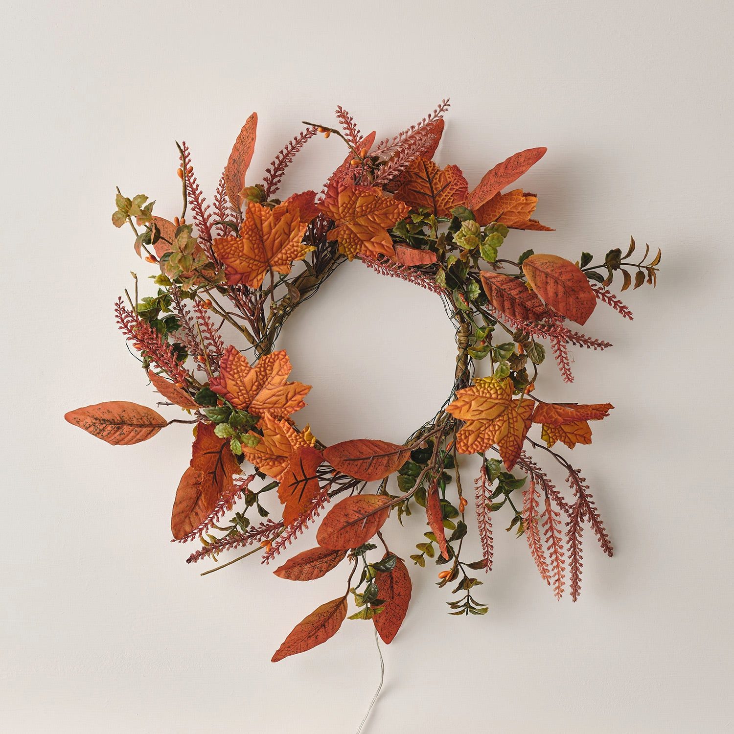 Kunstkranz 40cm Herbstkranz Ahornblätter, Lights4fun – Bild 2 von 2