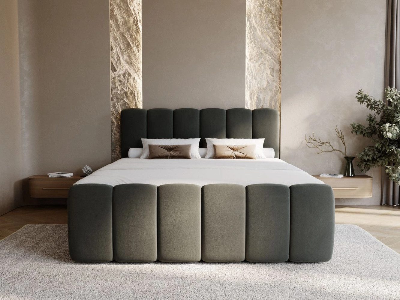 GrainGold Boxspringbett mit Bettkästen CLOUD, Modern Bett mit Kopfteil, 200 günstig online kaufen