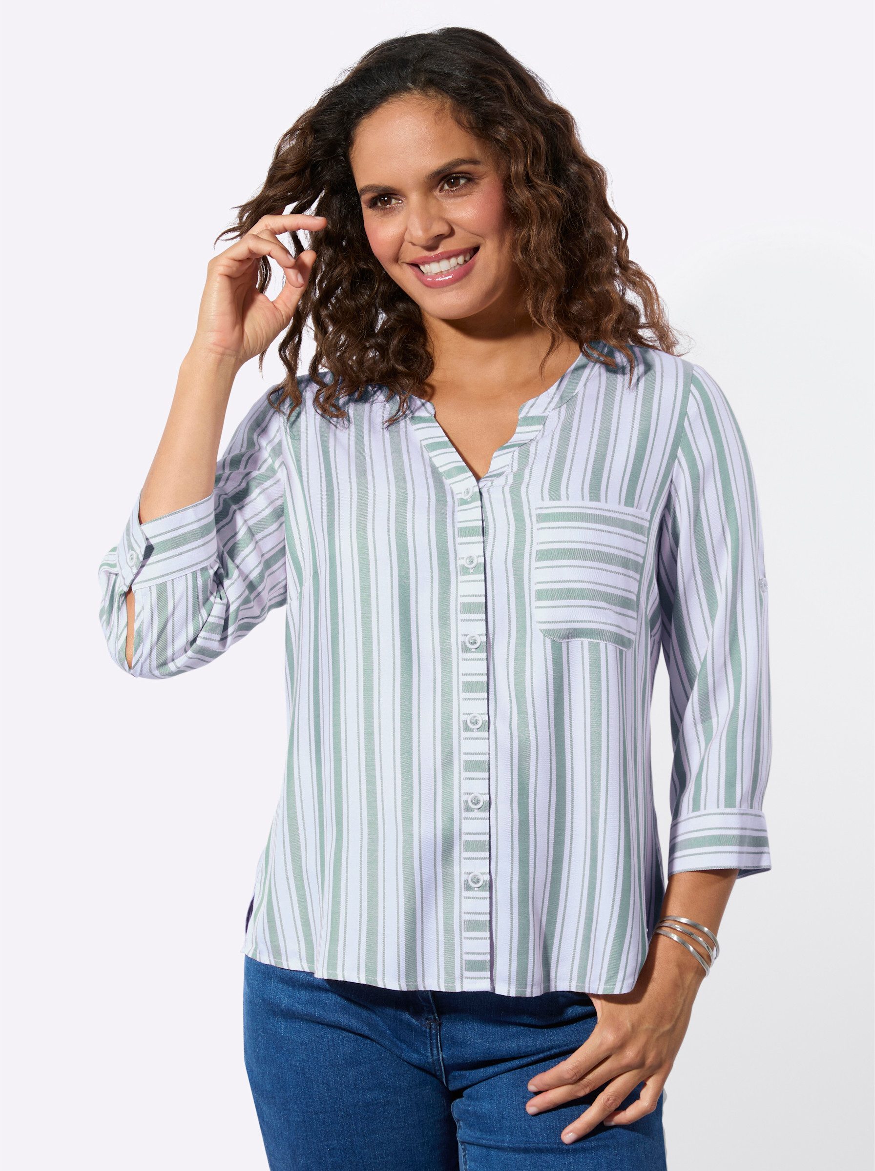 Klassische Bluse Bluse 3/4-Arm