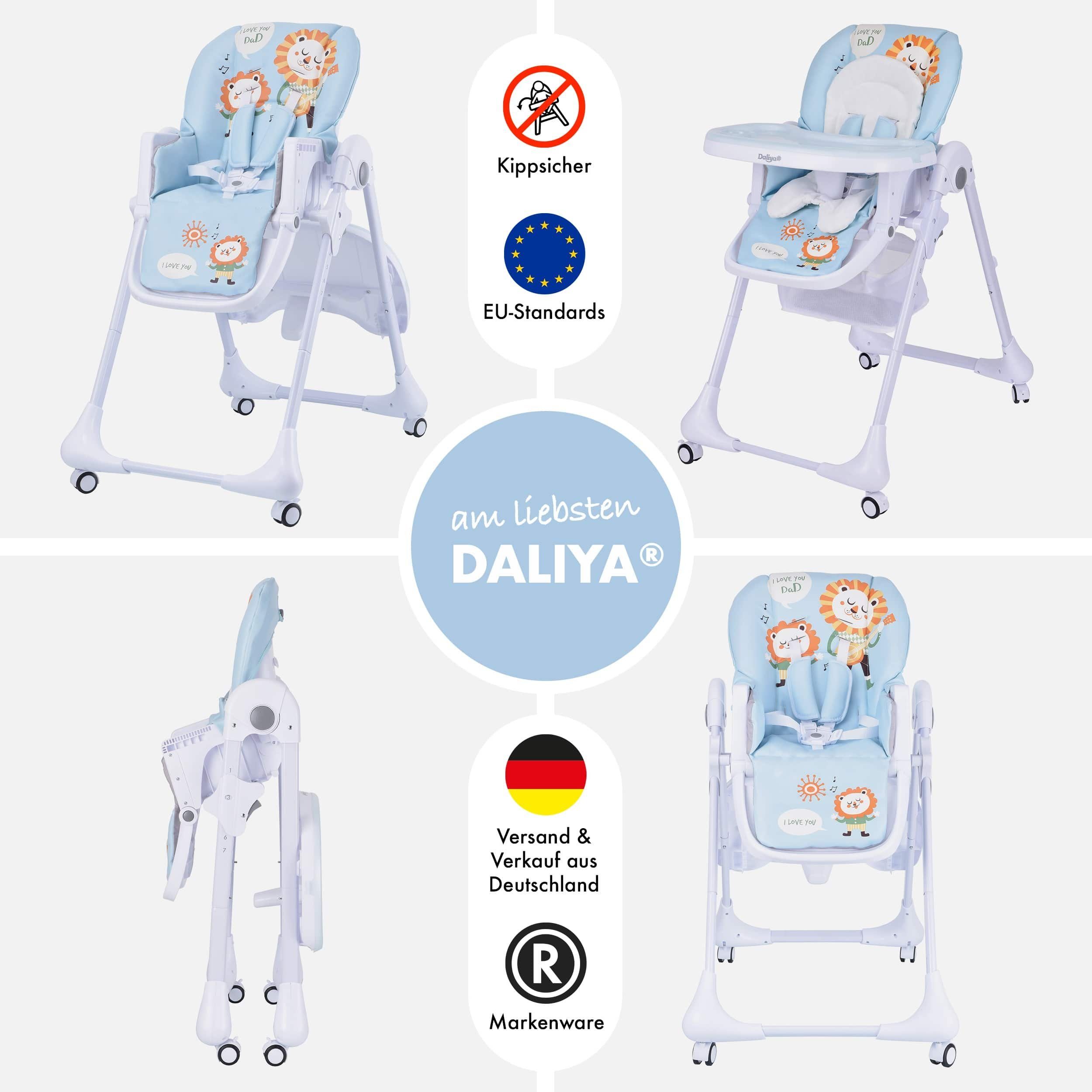 Daliya® Hochstuhl SITONMI 3in1 Kinderhochstuhl & Babyliege, extra breite Rückenlehne (Set, 7 St), Babyliege, 0-4 Jahre, breite Rückenlehne, Tablett, Korb, Platz – Bild 4 von 5