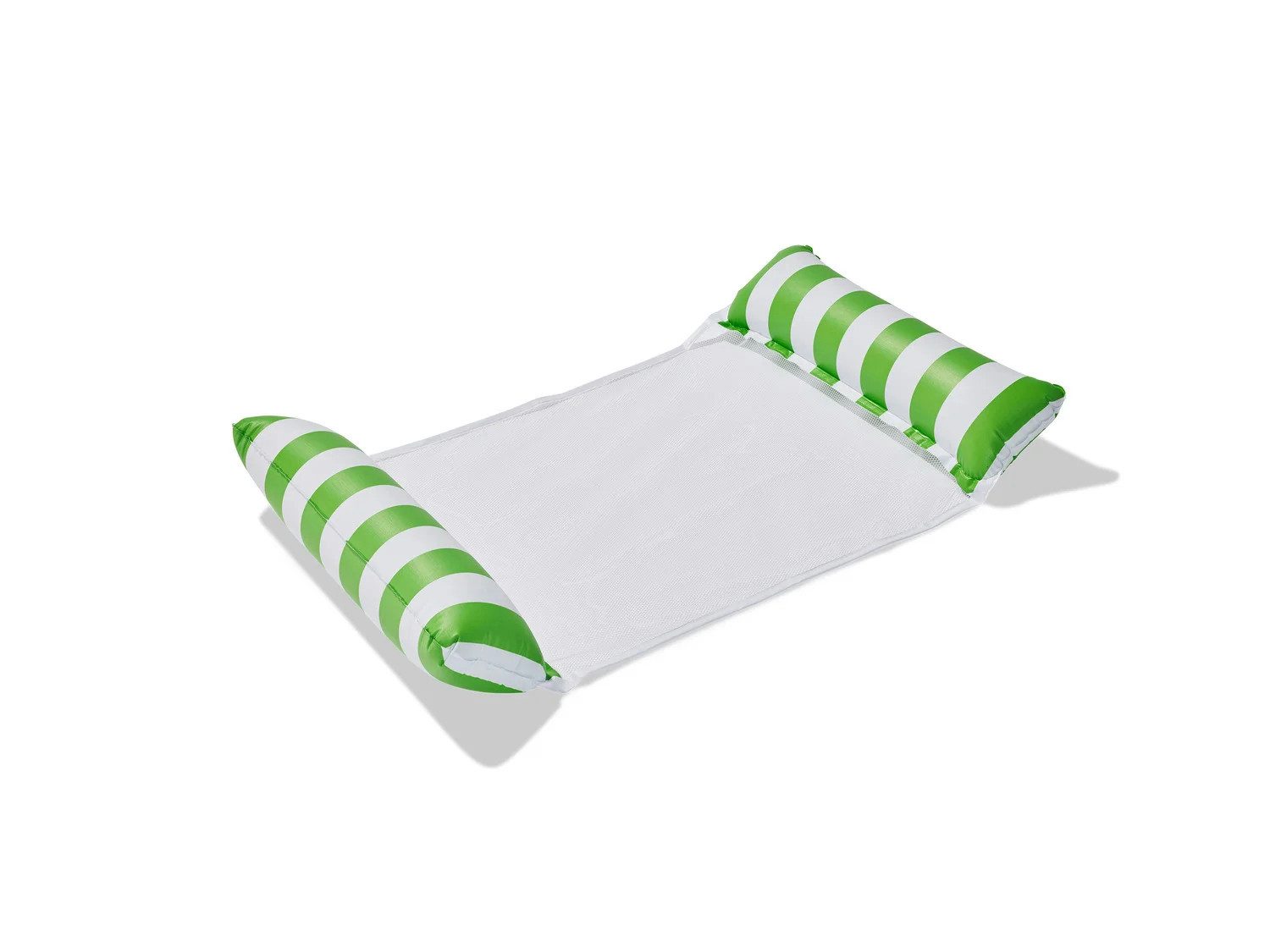 crivit Luftmatratze Crivit Wasserhängematte Poolliege Luftmatratze Netzliege 120x72cm Grün, (Einzelartikel, 1-St), Schwebeposition mit kühlender Netzliegefläche