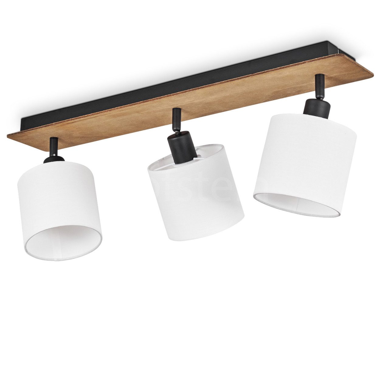 hofstein Deckenleuchte »Costa« Deckenlampe aus Holz/Metall/Stoff in Dunkelb günstig online kaufen