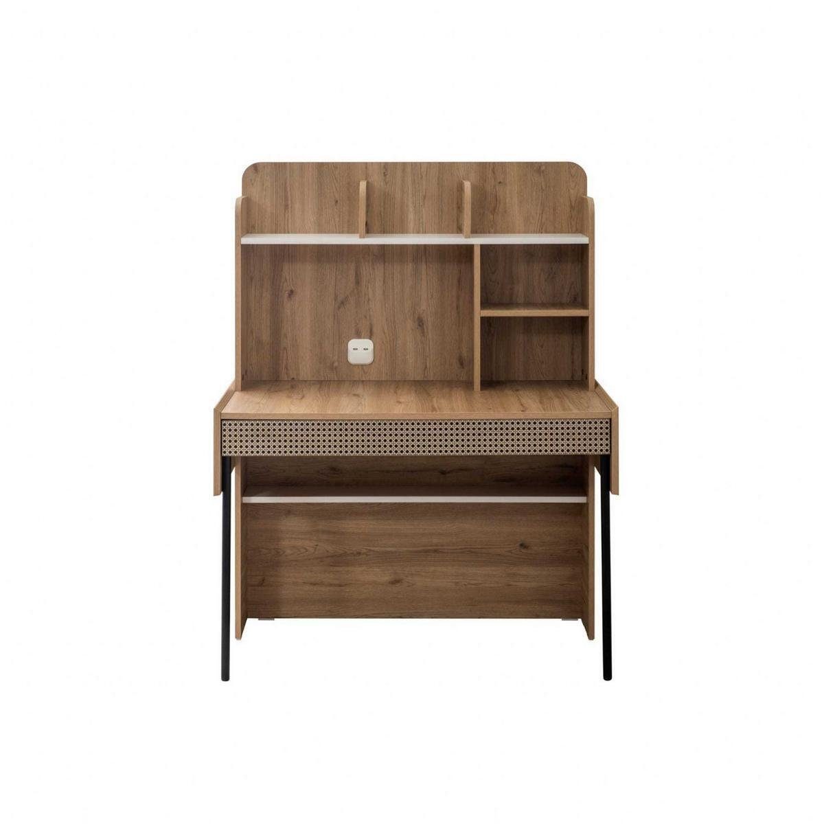 JVmoebel Schreibtisch Schreibtisch Bürotisch Computertisch Braun Büromöbel Holz Tisch Regale (1-St., Schreibtisch), Made in Europa | Kinderschreibtische