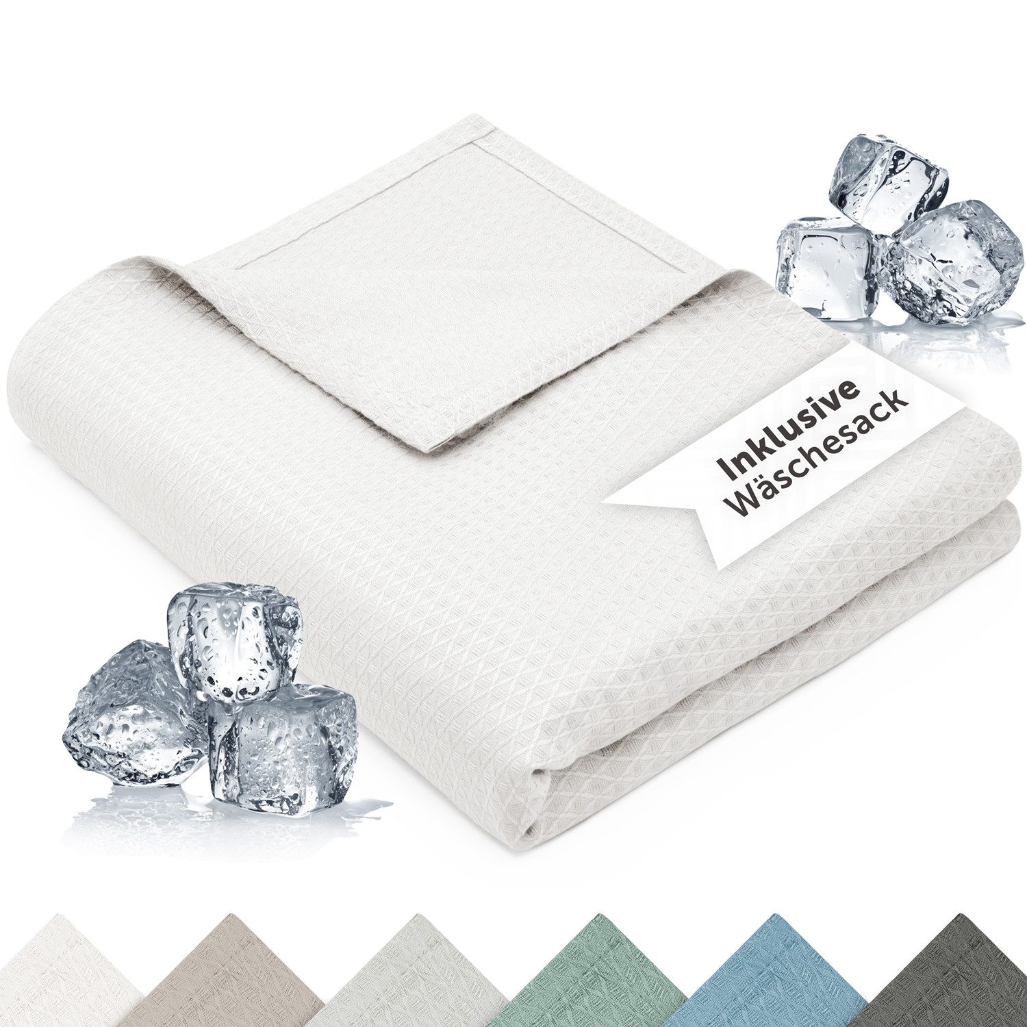 Blumtal Microfaserbettdecke Kühldecke Sommerdecke Bambus, selbstkühlende Decke, OEKO-TEX zertifizierte kühlende Decke für Sofa, Sommer & Reisen