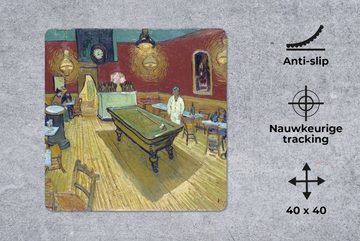 MuchoWow Gaming Mauspad Das Nachtcafé - Vincent van Gogh (1-St), Mousepad mit Rutschfester Unterseite, Gaming, 40x40 cm, XXL, Großes
