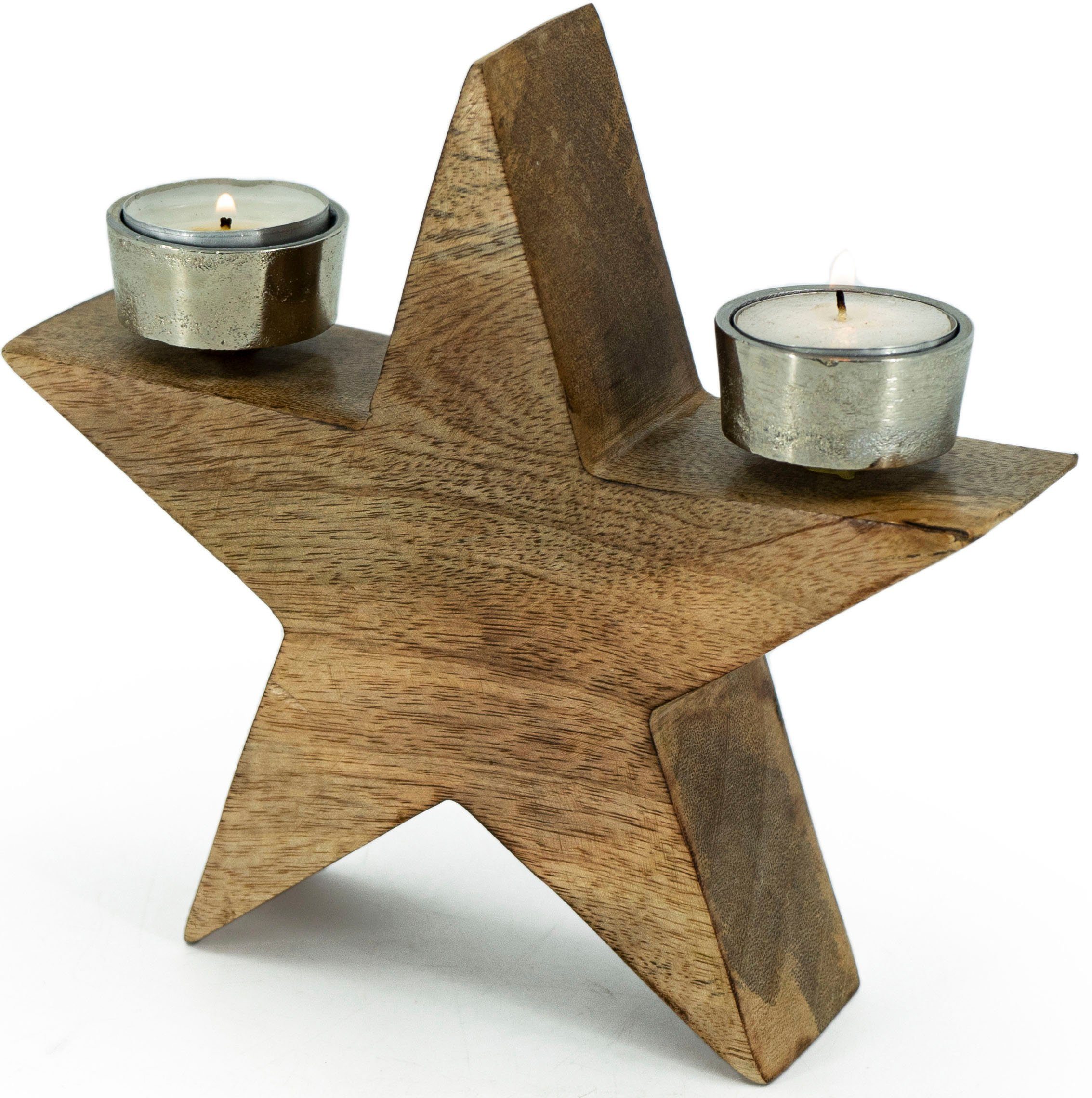 NOOR LIVING Торшери STERN, Настільні лампи aus Holz und Metall (1 St), Weihnachtsdeko, Höhe ca. 19 cm