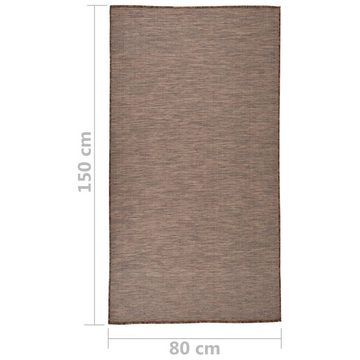 Teppich Outdoor-Flachgewebe 80x150 cm Braun, furnicato, Rechteckig
