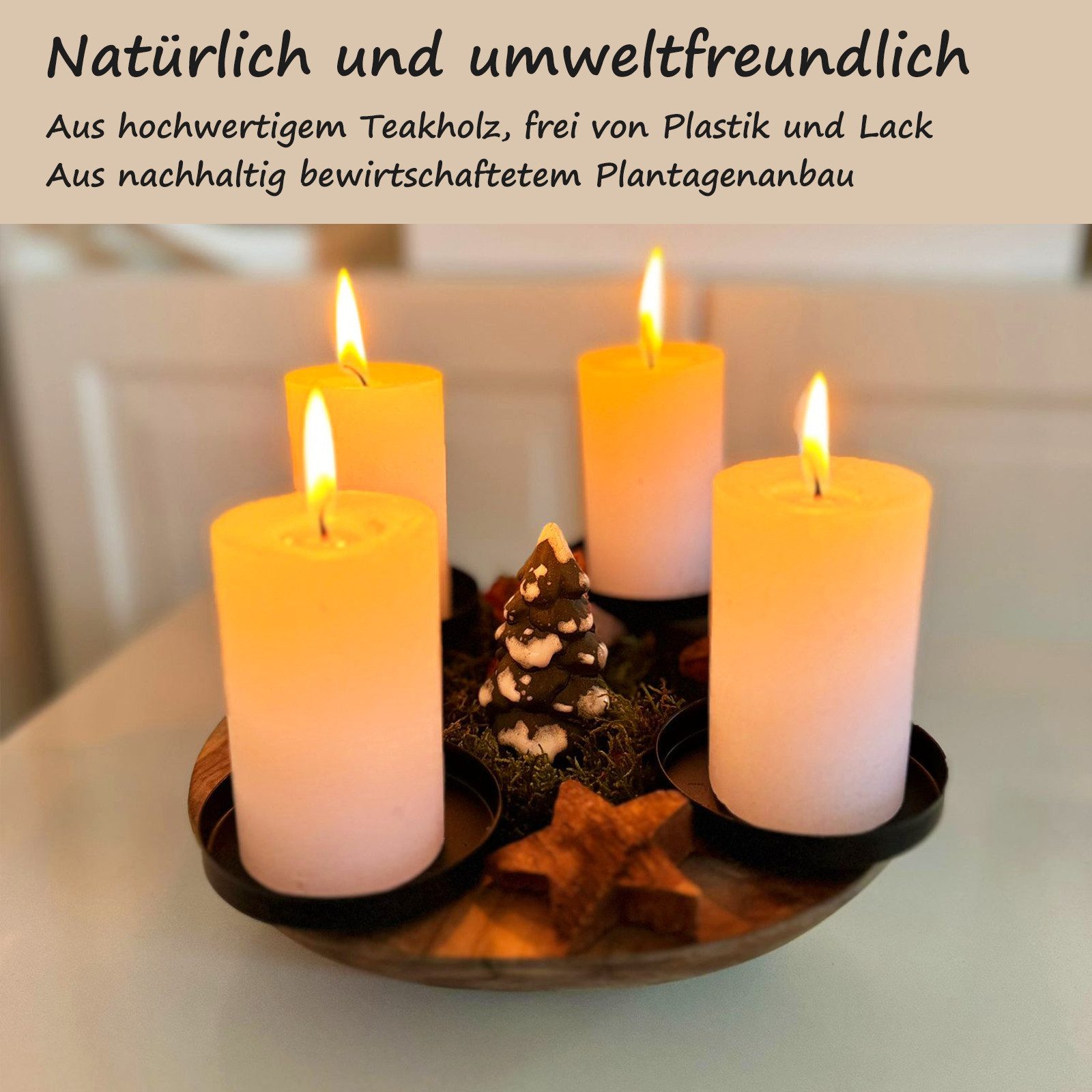 HOMECALL Dekoschale Schlüsselschale Rund Holzschale Natürlich günstig online kaufen