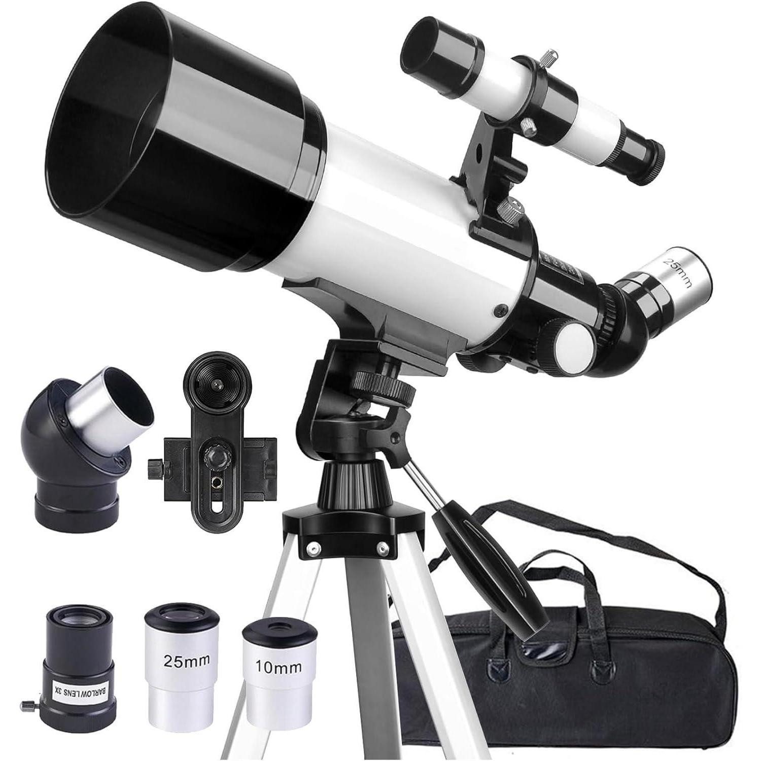 LuxusKollektion Linsenteleskop Teleskop für Erwachsene Kinder Anfänger 70mm Aperture 400mm Refraktor