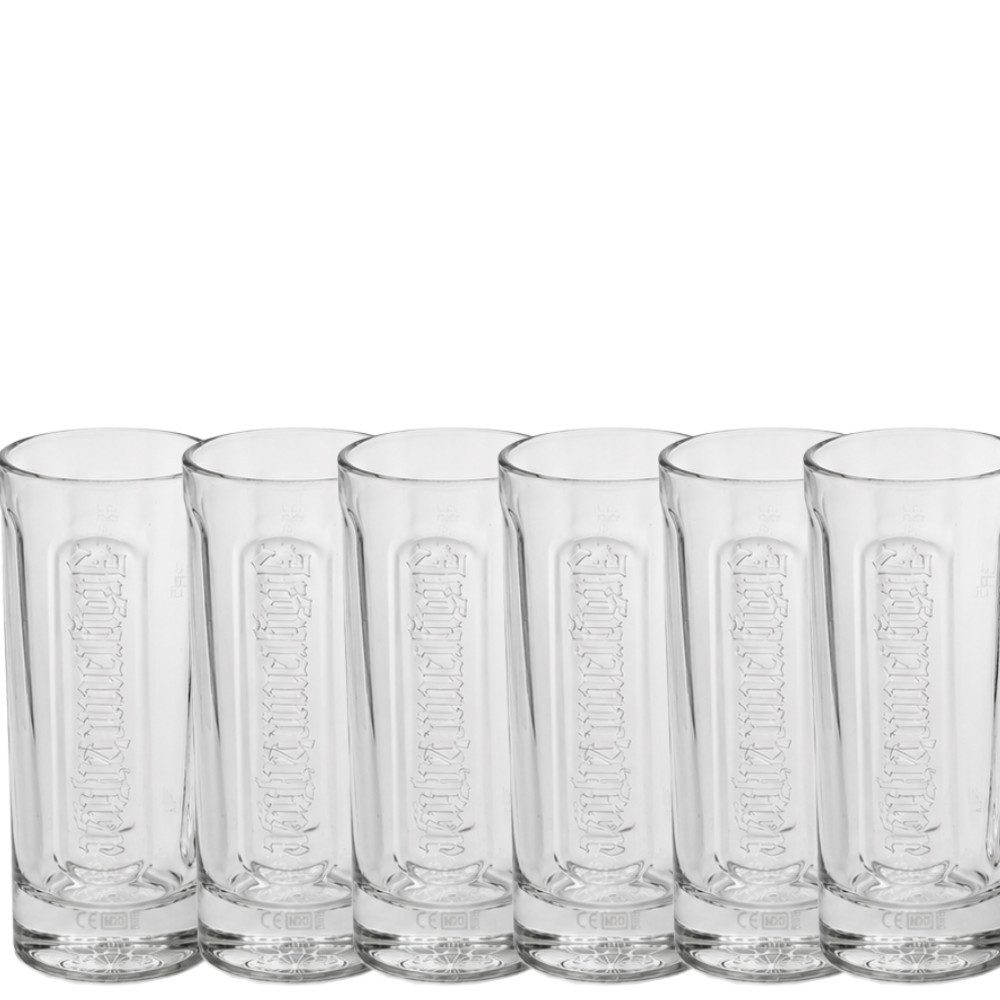 Jägermeister Longdrinkglas Original Longdrinkglas 0,2 L 6er Set, 6-tlg., mit 4 cl Eichung
