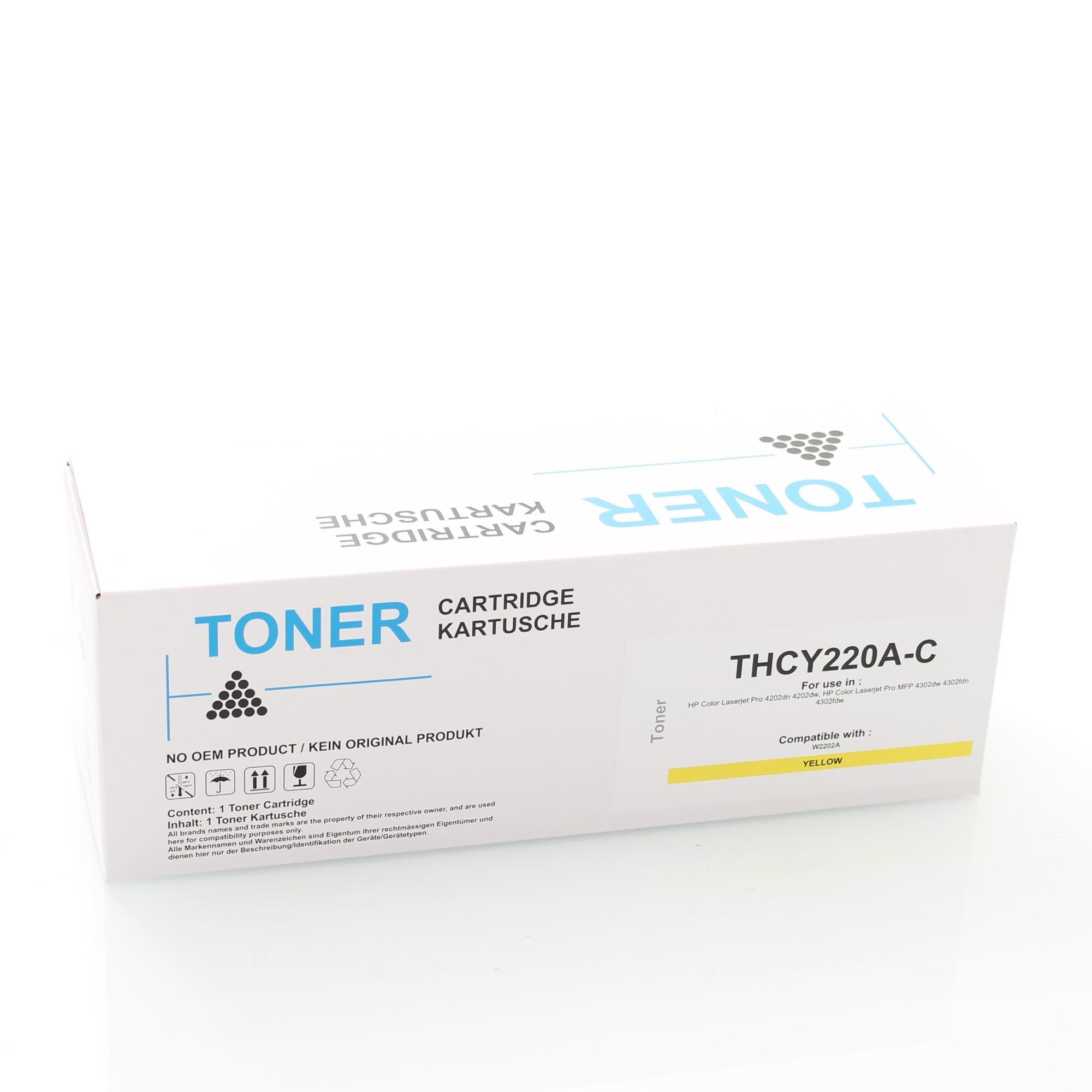 ABC Tonerkartusche Kompatibler Toner (MIT CHIP) für HP 220A W2202A Gelb Color Laserjet Pr