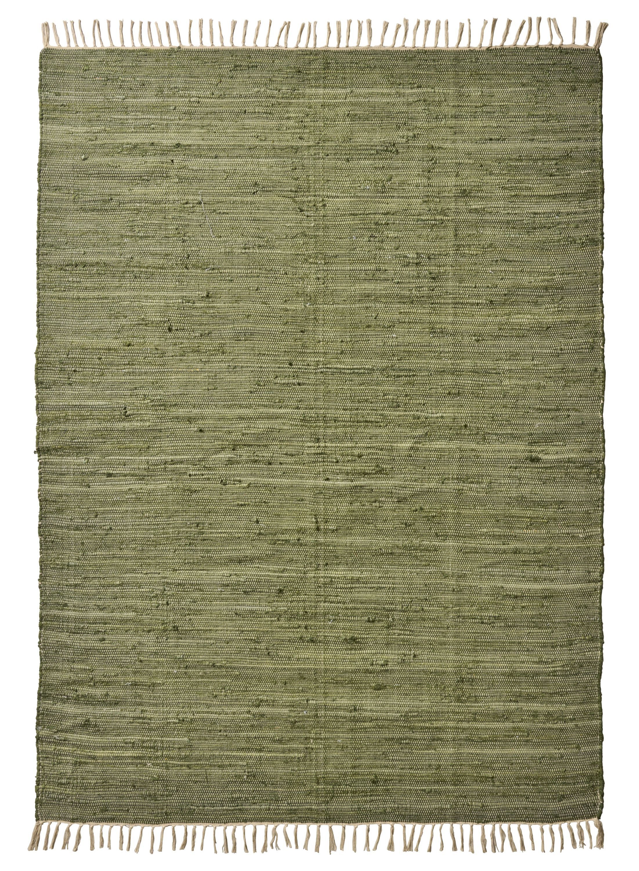 Teppich Ib Laursen - Teppich Flickenteppich Läufer 170x200cm Oliven Grün