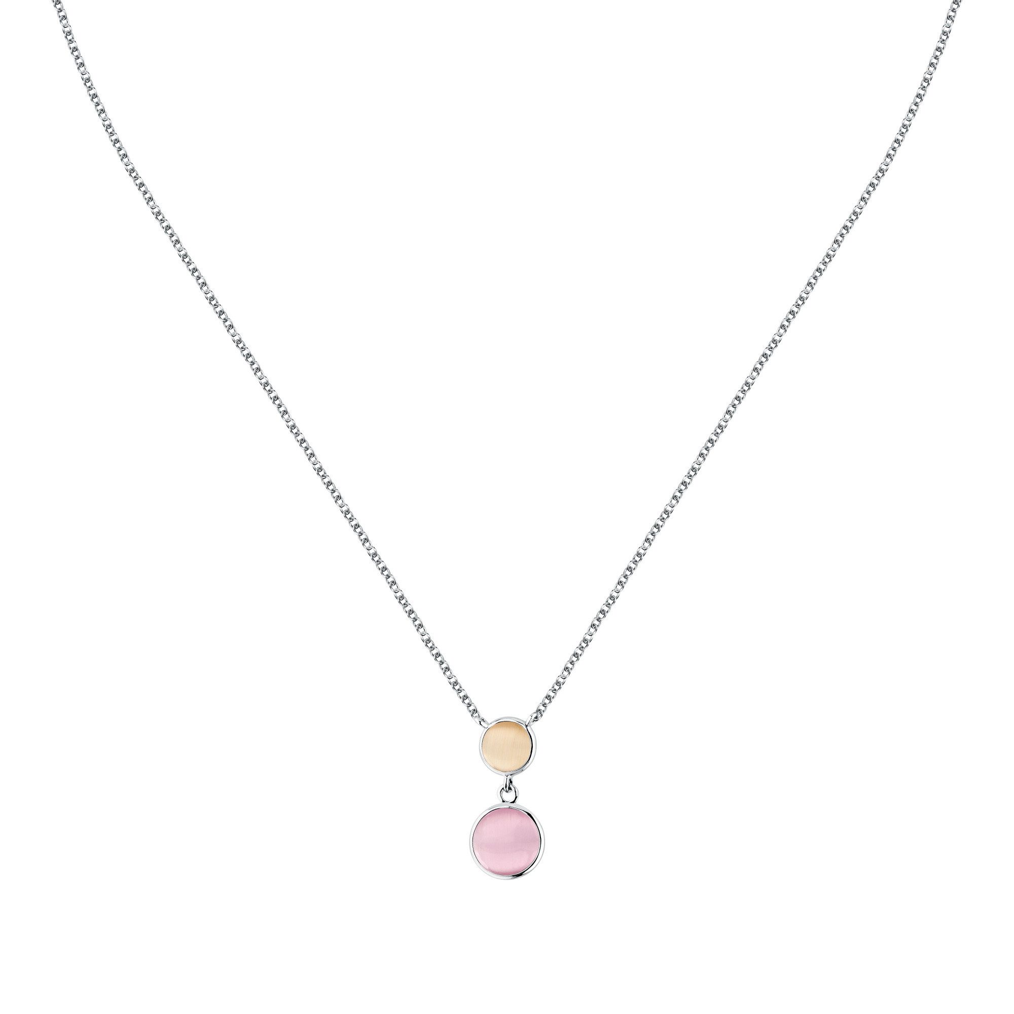 MORELLATO Kette mit Anhänger Venezia Halskette SAZM21 925 Silber Katzenaugensteine 40+5 cm Damen
