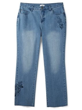 Sheego Stretch-Jeans Große Größen mit aufwendiger Blumenstickerei