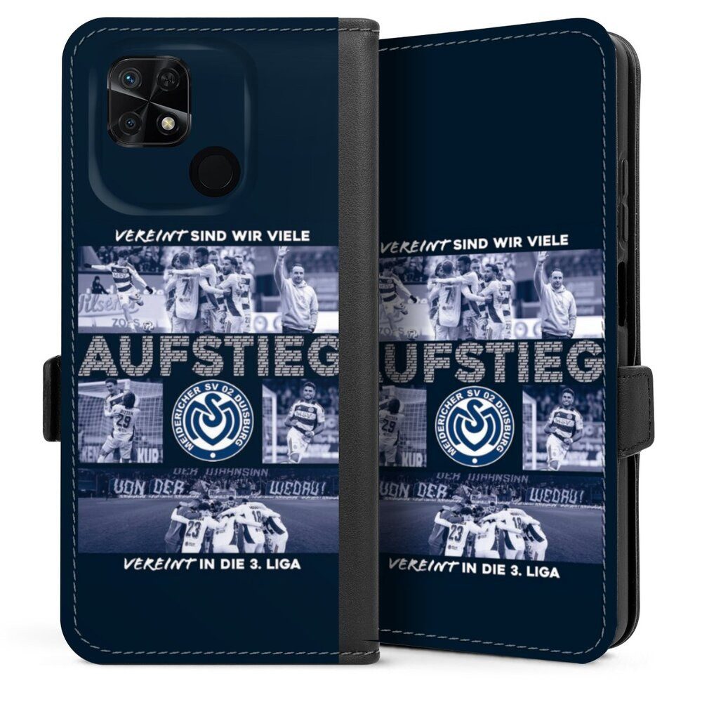 DeinDesign Handyhülle MSV Duisburg Aufstieg Offizielles Lizenzprodukt, Xiaomi Redmi 10C Hülle Handy Flip Case Wallet Cover Handytasche Leder