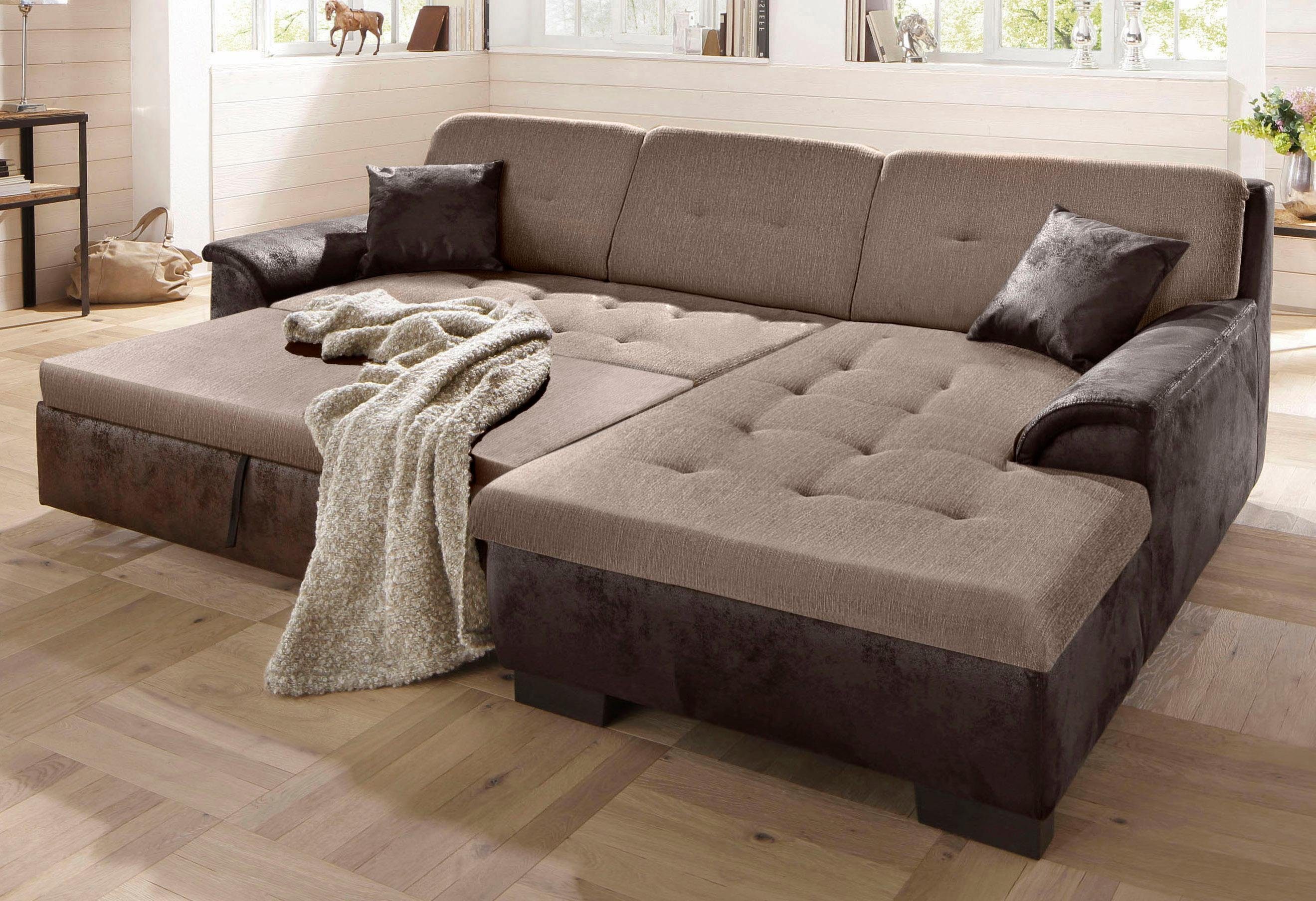 Home affaire Ecksofa "Bergen", wahlweise mit Bettfunktion L-Form günstig online kaufen
