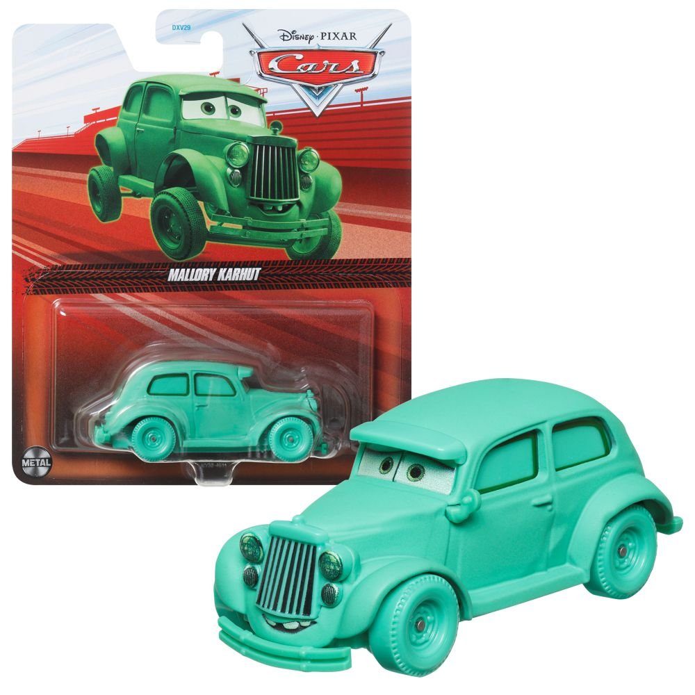 Spielzeug-Rennwagen Mallory Karhut HKY38 Disney Cars Cast 1:55 Autos Mattel Fahrzeuge