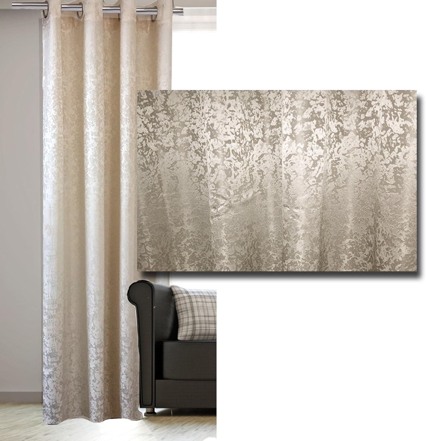 JEMIDI Gardine JEMIDI Ösenvorhang blickdicht 140x245 cm, Glanzoptik