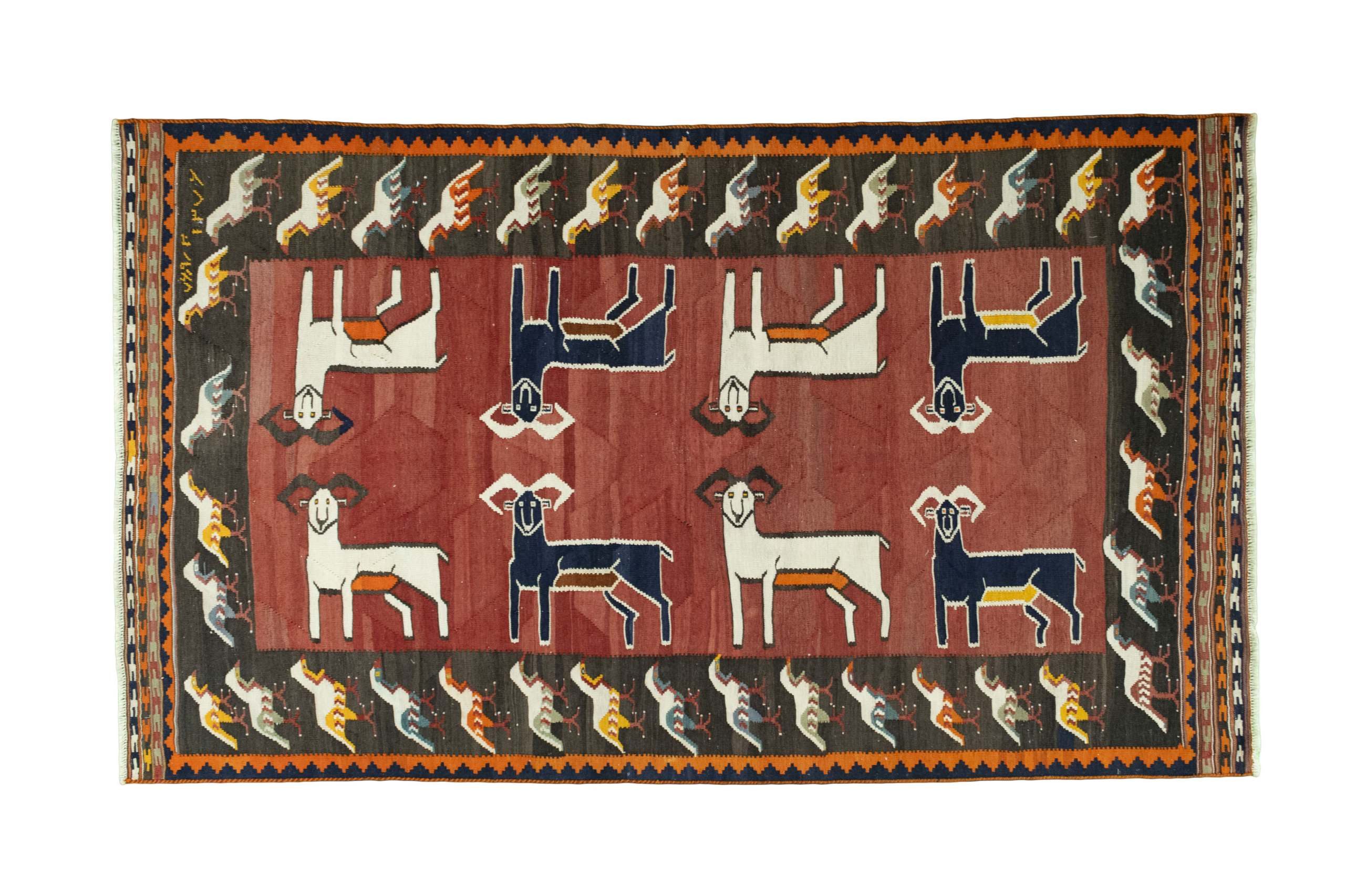 CABBEL Orientteppich 268x157 cm Perser Dastan Rot Kelim Teppich Schurwolle Handgewebt, rechteckig, Höhe: 5 mm, 100% Schurwolle – weich und pflegeleicht