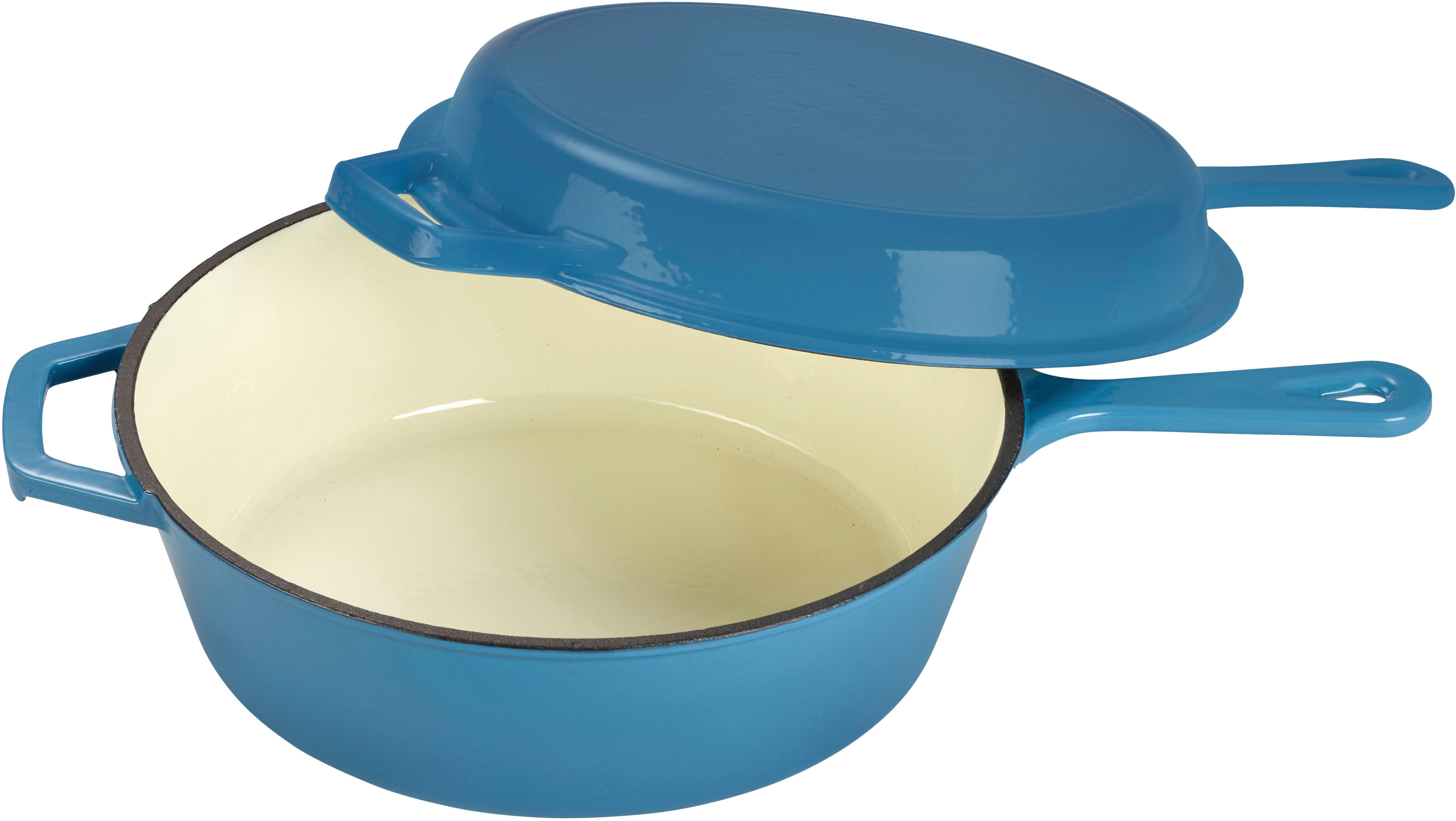 ECHTWERK Schmortopf 2 in 1 Set - Topf & Pfanne aus Gusseisen, Gusseisen (Set, 2-tlg), Mit allen Herdarten kompatibel, ergonomische Griffe