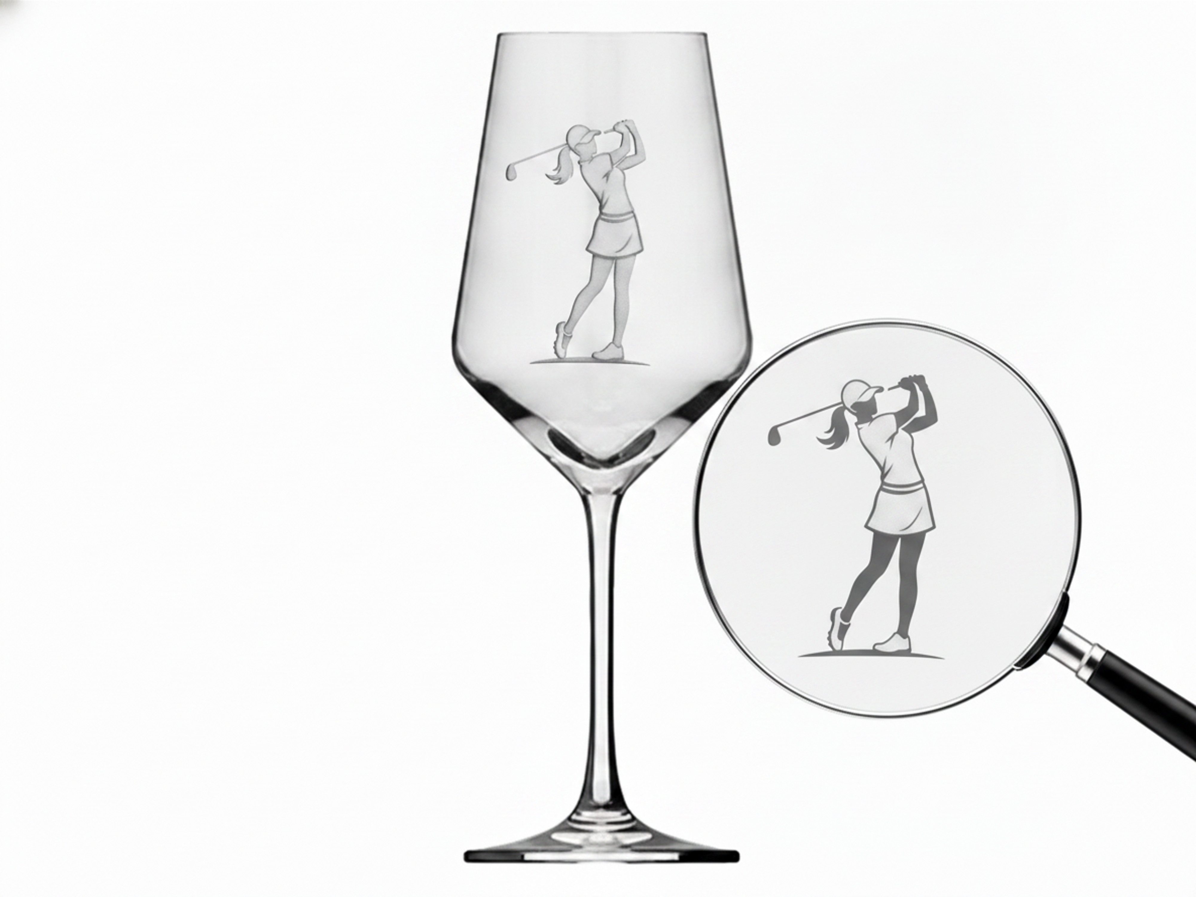 Valhalla Weinglas Weinglas für Golferin spülmaschinenfest Geschenkidee, 1-tlg., Glas, Atemberaubende Darstellung