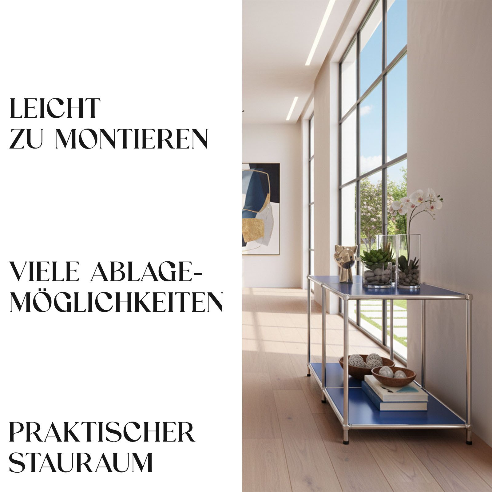 Floordirekt Lowboard Concept Epure MK-016 Sideboard & Ablageregal, B78 × T40 × H46 cm (modular, kratzfeste Pulverbeschichtung), Regal mit offenen Ablagen, verch – Bild 5 von 5