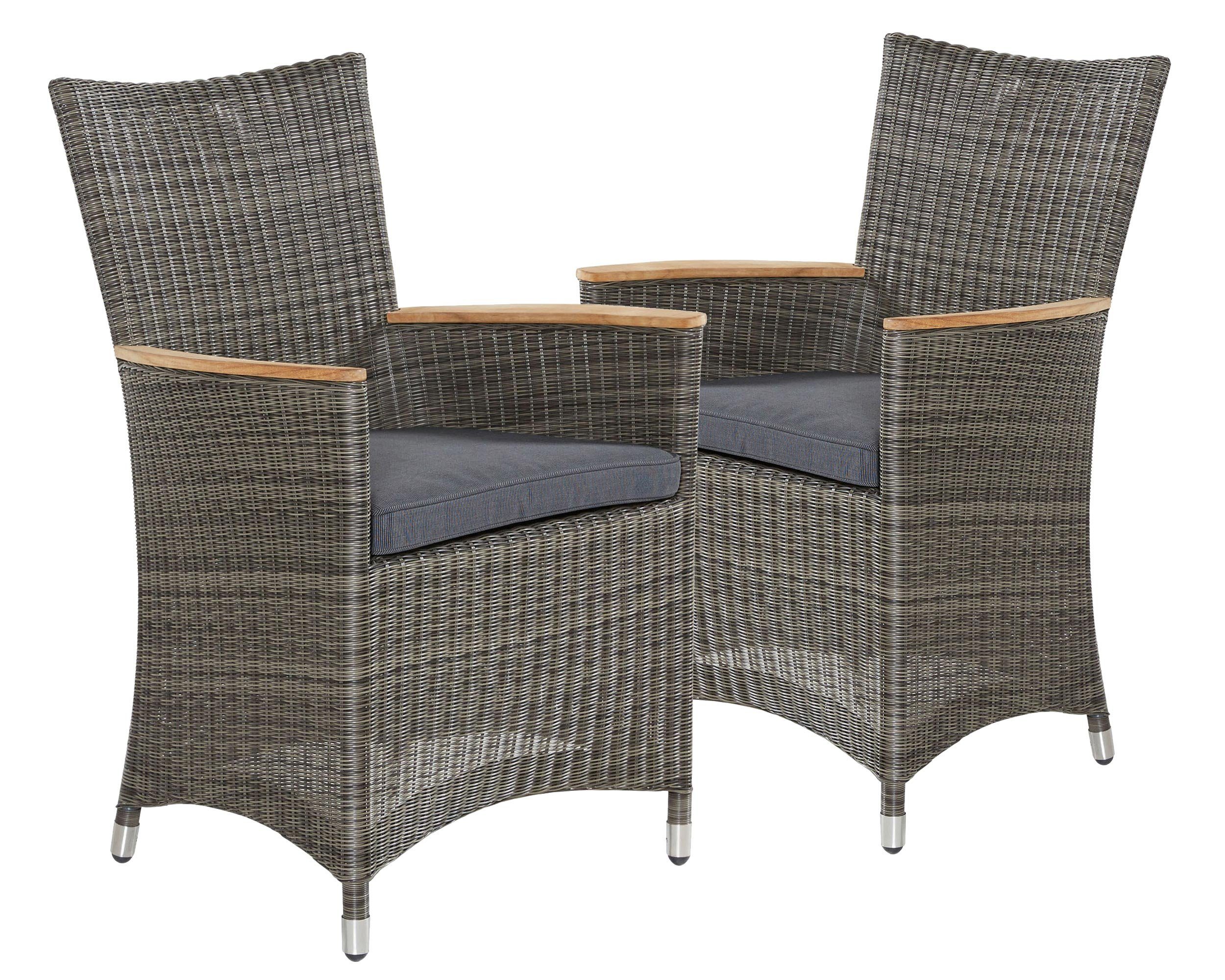 LC Garden Gartenstuhl Chelsea2er Set Armlehnstuhl Gartenstuhl grau