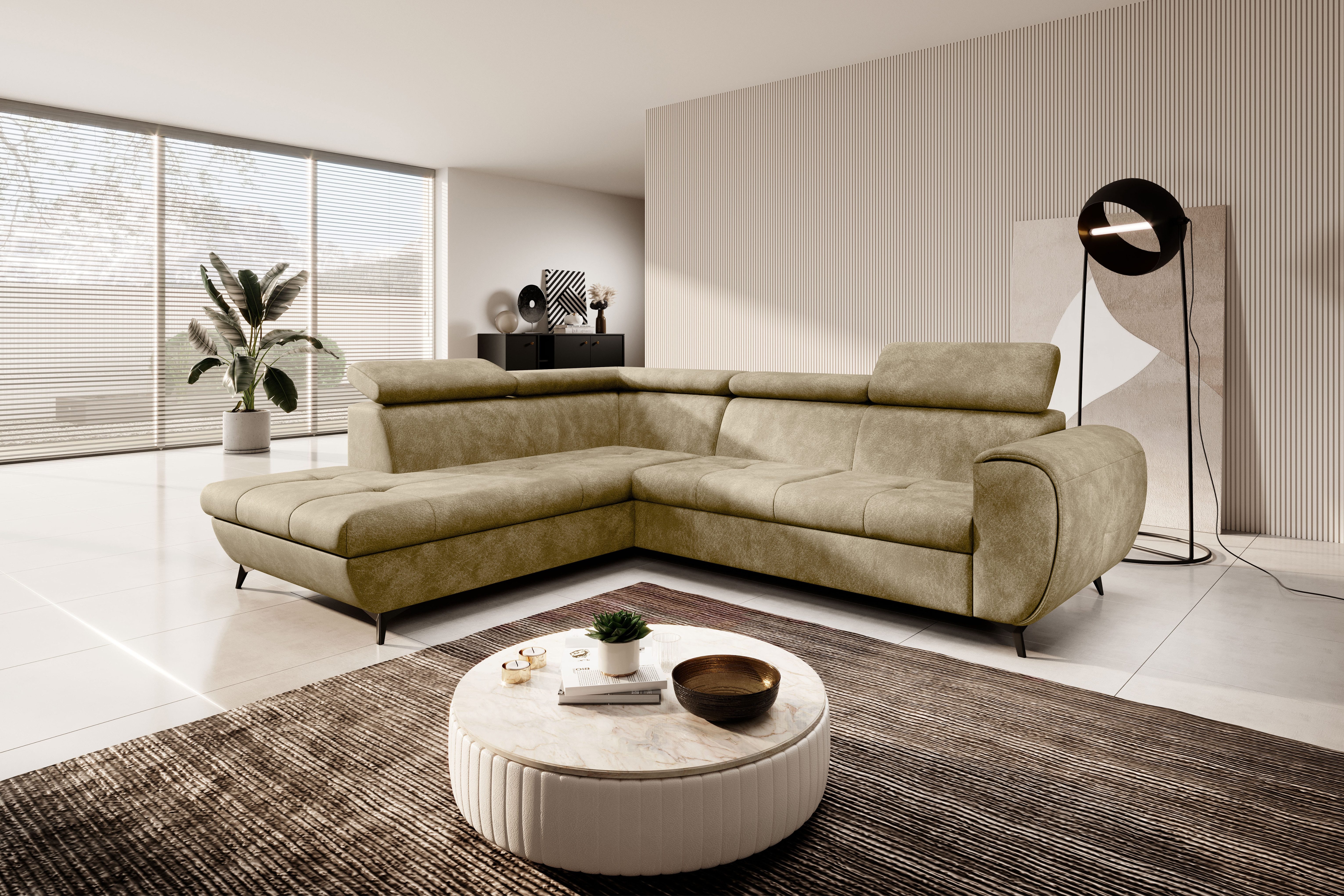 Goldstoff Ecksofa 