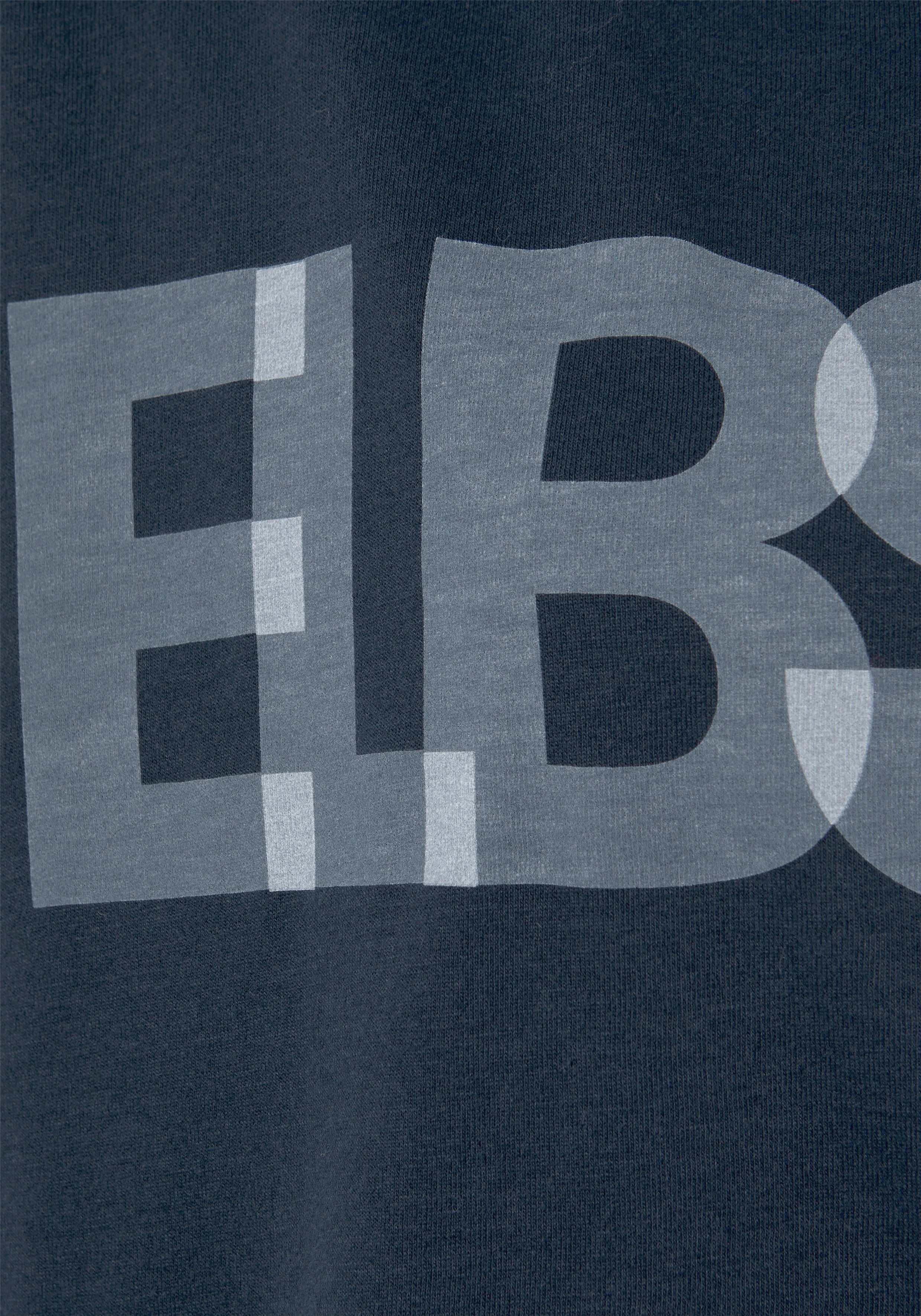 Elbsand 3/4-Arm-Shirt mit Logodruck, Baumwoll-Mix, coldwater lockere Passform