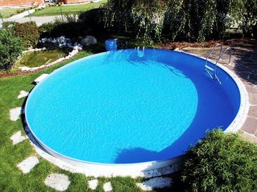Poolomio Pool Stahlwandpool Rund Ibiza Ø 460 x 120 cm Blau (Set)