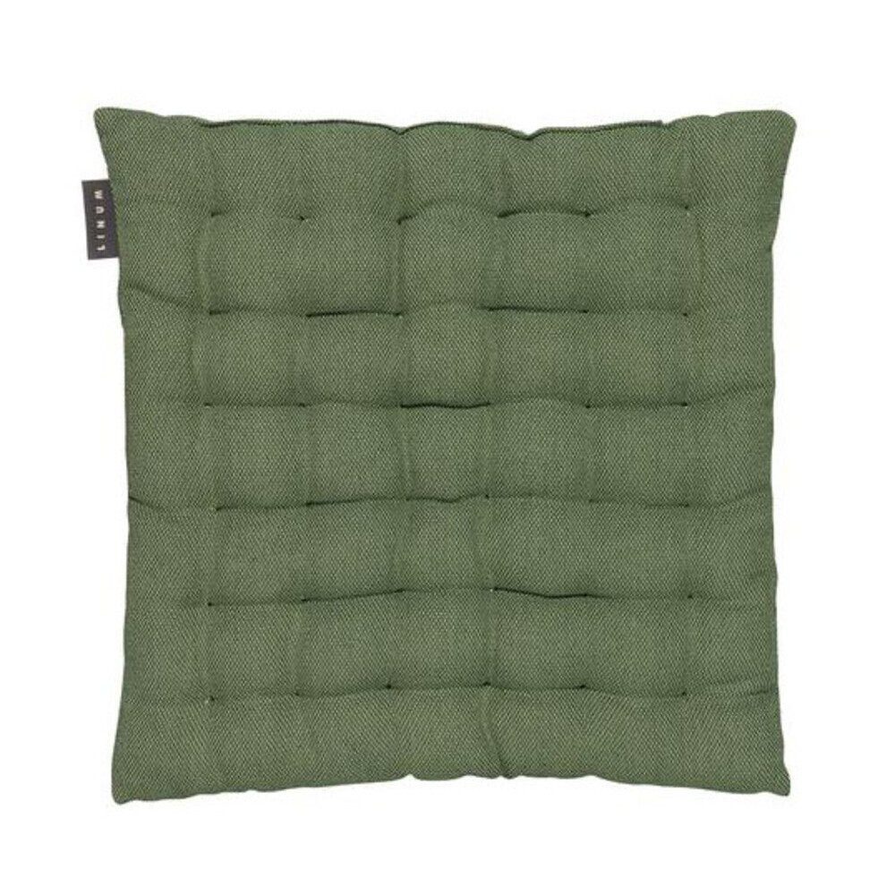 Linum Sitzkissen Sitzkissen 40x40 cm Pepper dunkles olivgrün, Sitzkissen, 40,00cm, Baumwolle, grün