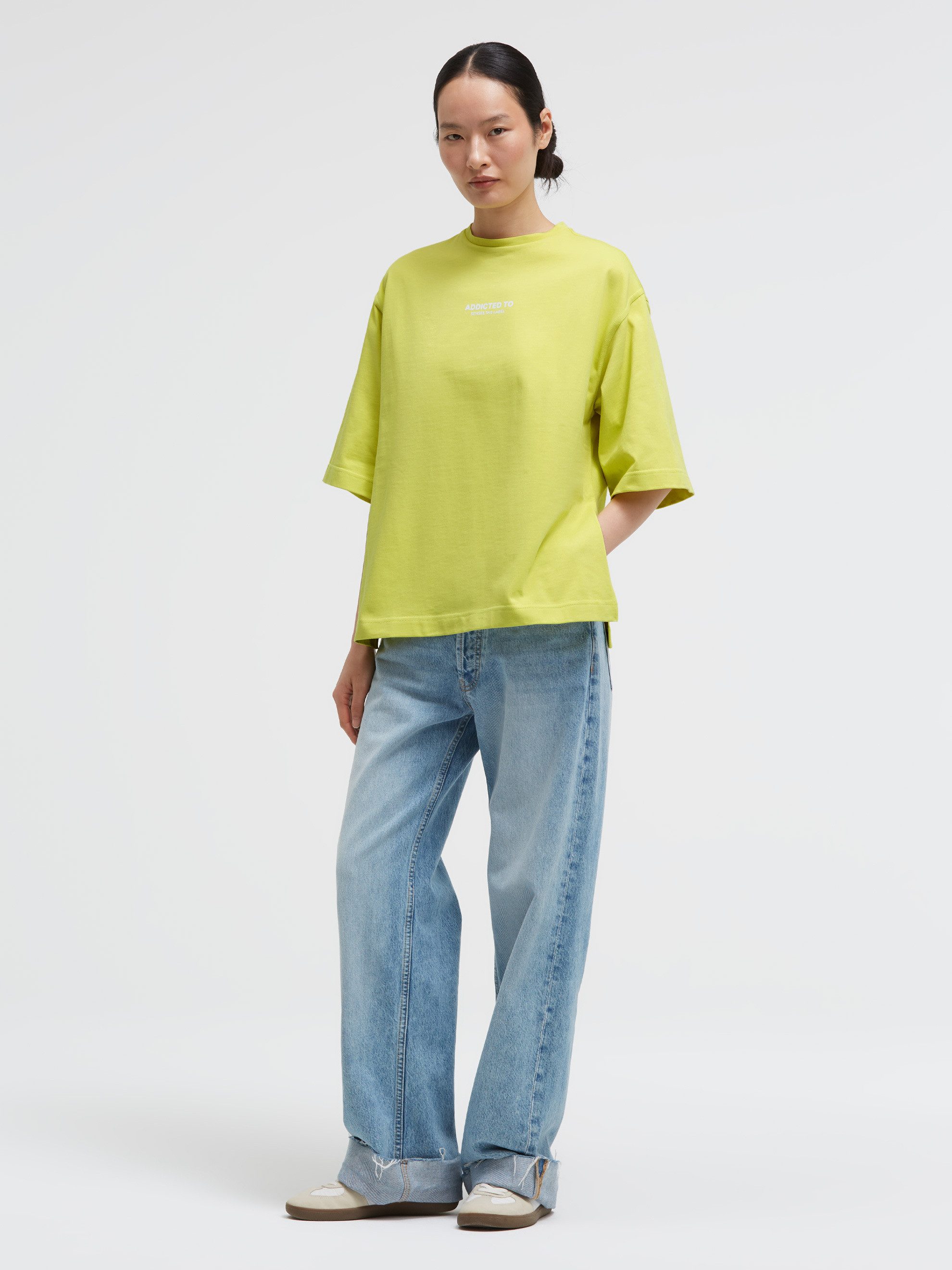 SENSES.THE LABEL Rundhalsshirt mit Seitenschlitze