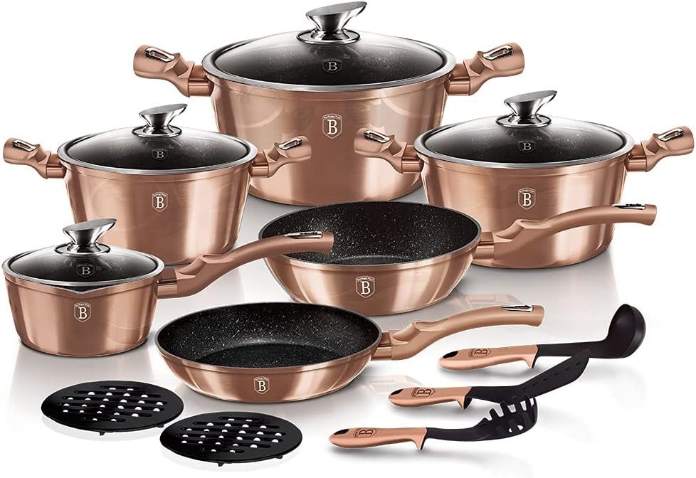BerlingerHaus Topf-Set Copper Metallic Line Kochtopf-Set 15-teilig