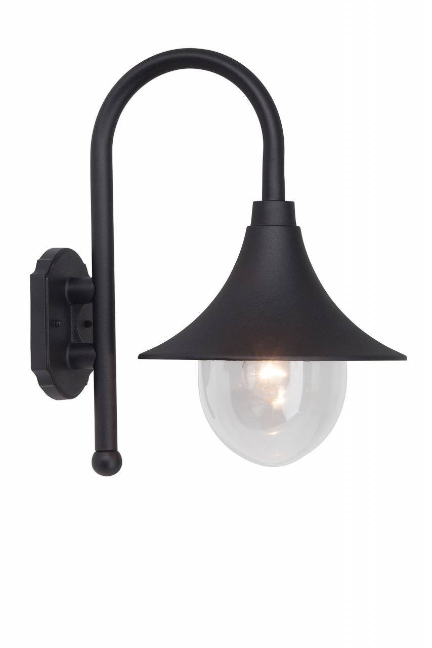 Berna, 1x für Außen-Wandleuchte geeignet A60, LED Lampe Außenwandleuchte Brilliant 60W, E27, schwarz Berna