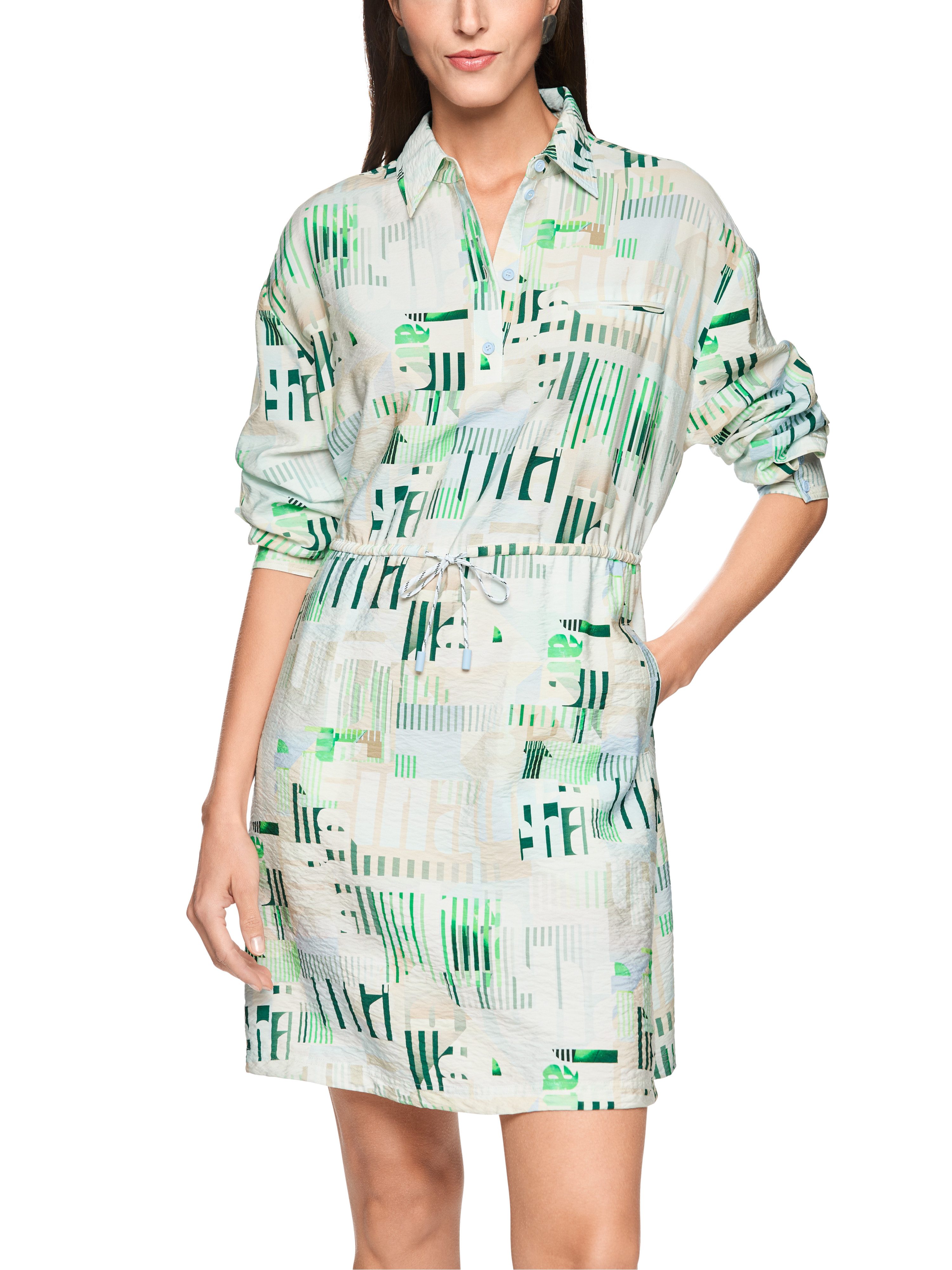 Marc Cain Hemdblusenkleid Ctiy Vibing Premium Damenmode sportiv, Minikleid, ohne Innenfutter