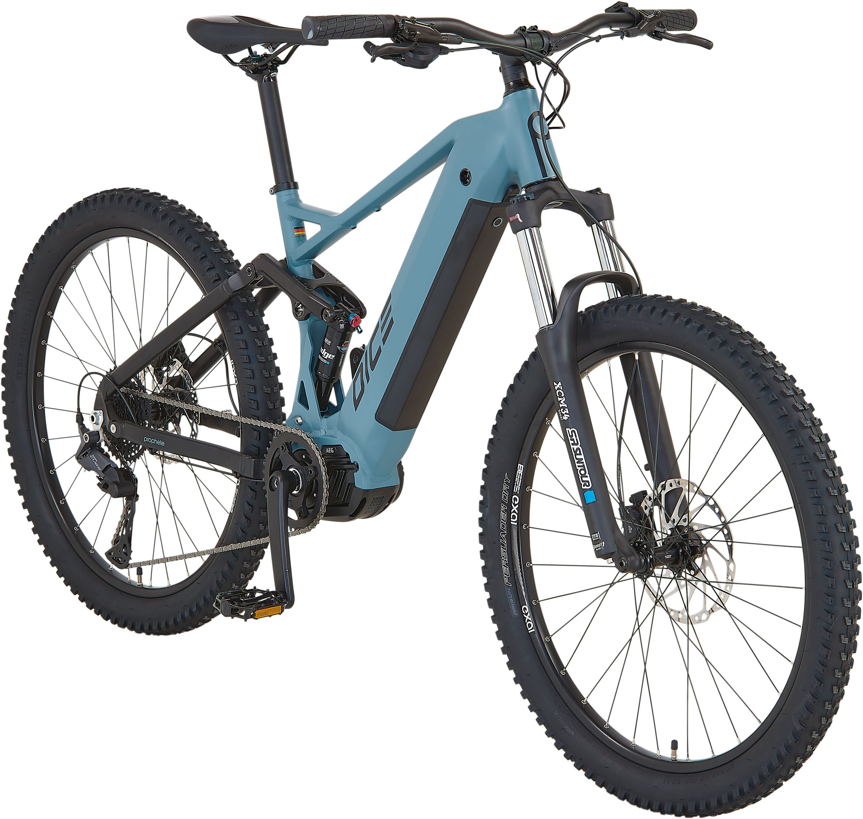 Prophete E-Bike Mountainbike Dice 4.0, 10 Gang Shimano Cues Schaltwerk, Kettenschaltung, Mittelmotor, 480 Wh, Pedelec, Elektrofahrrad für Damen und Herren, MTB