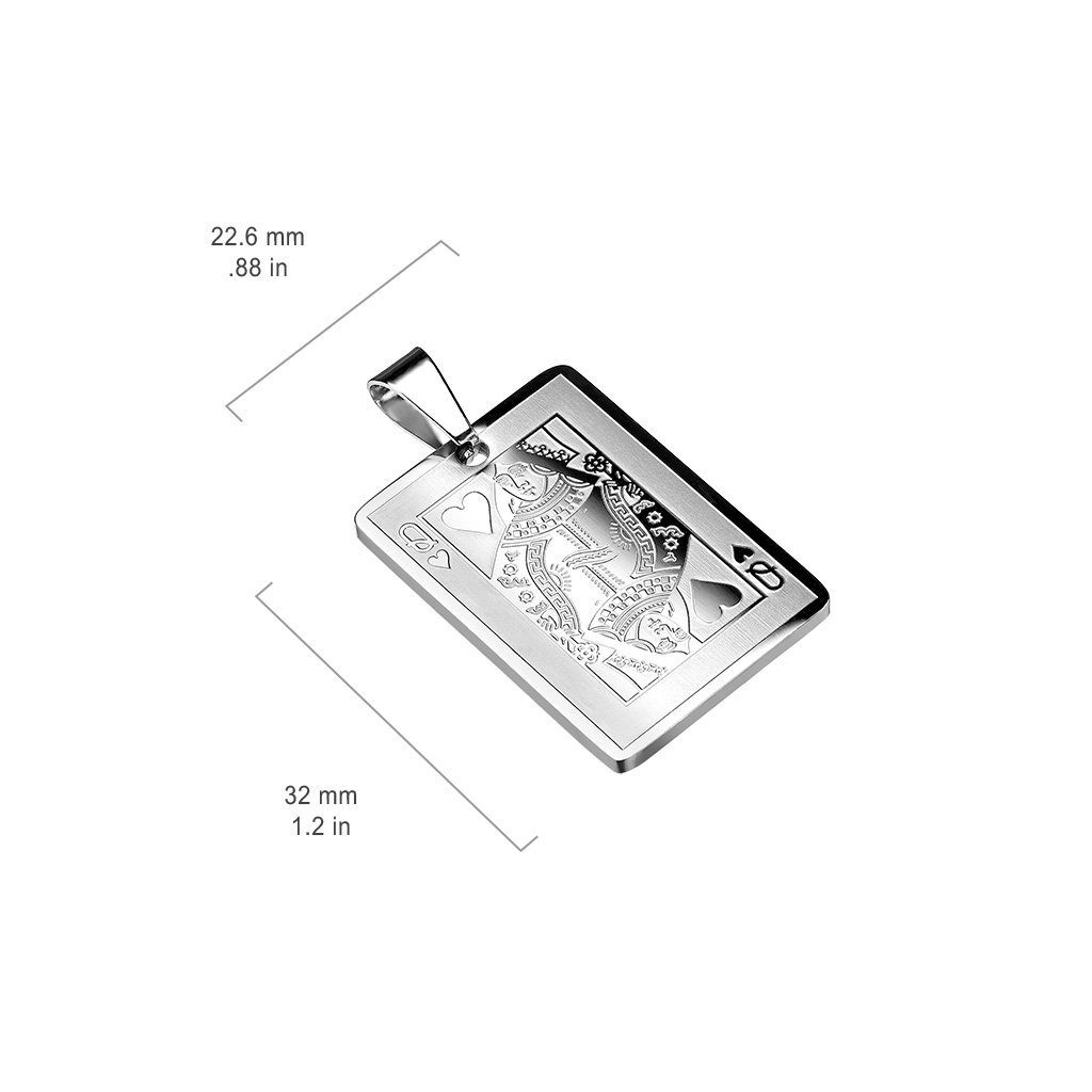BUNGSA Anhänger Set Anhänger Herzdame Silber aus Edelstahl Unisex (1 Paar (2 Stück), 1-tlg), Pendant Halsketten