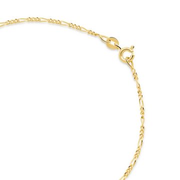 Tony Fein Goldkette Figarokette 1,2mm 585er Gold, Made in Italy für Damen und Herren