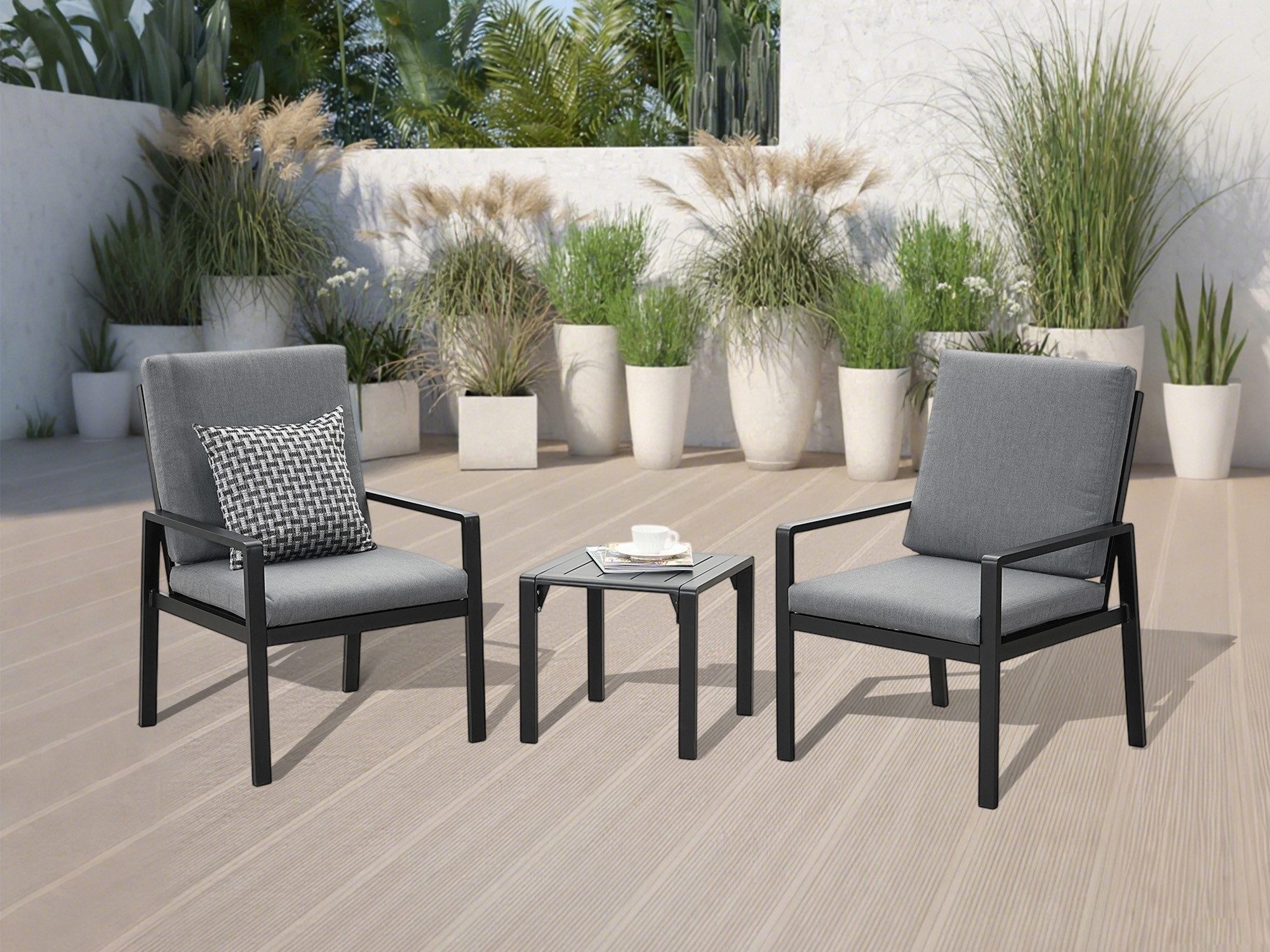 MeXo Gartenlounge-Set Lounge Gartenmöbelset Aluminium, (Balkonmöbel günstig online kaufen