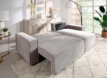 ATLANTIC home collection Schlafsofa Norman, mit Cordbezug, Bettkasten und Recamiere rechts oder links montierbar