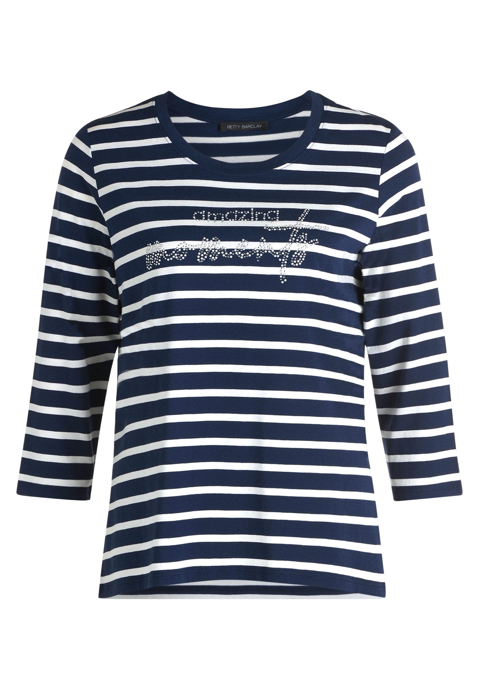 Betty Barclay Langarmshirt Shirt Kurz 3/4 Arm 8813 Dark Blue/Cream