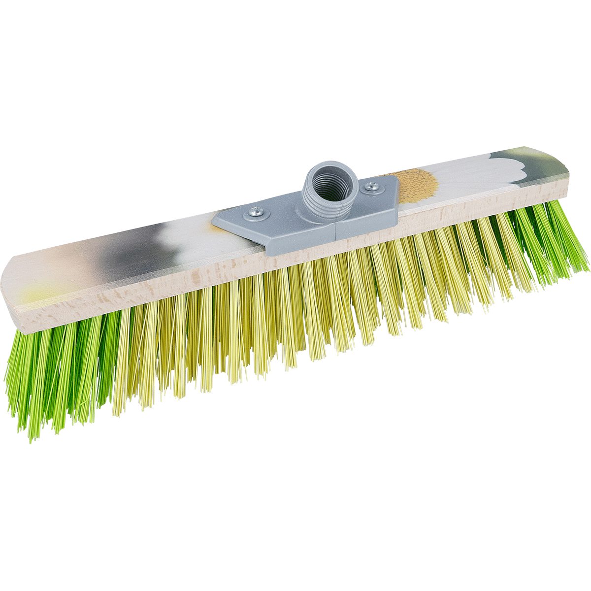 EUROHOME Straßenbesen Kehrbesen 40 cm mit Gänseblümchen Motiv, (2-tlg., Веники mit 2-teiligem Gewindeadapter), Веникиkopf mit starken Borsten - Straßenbesen