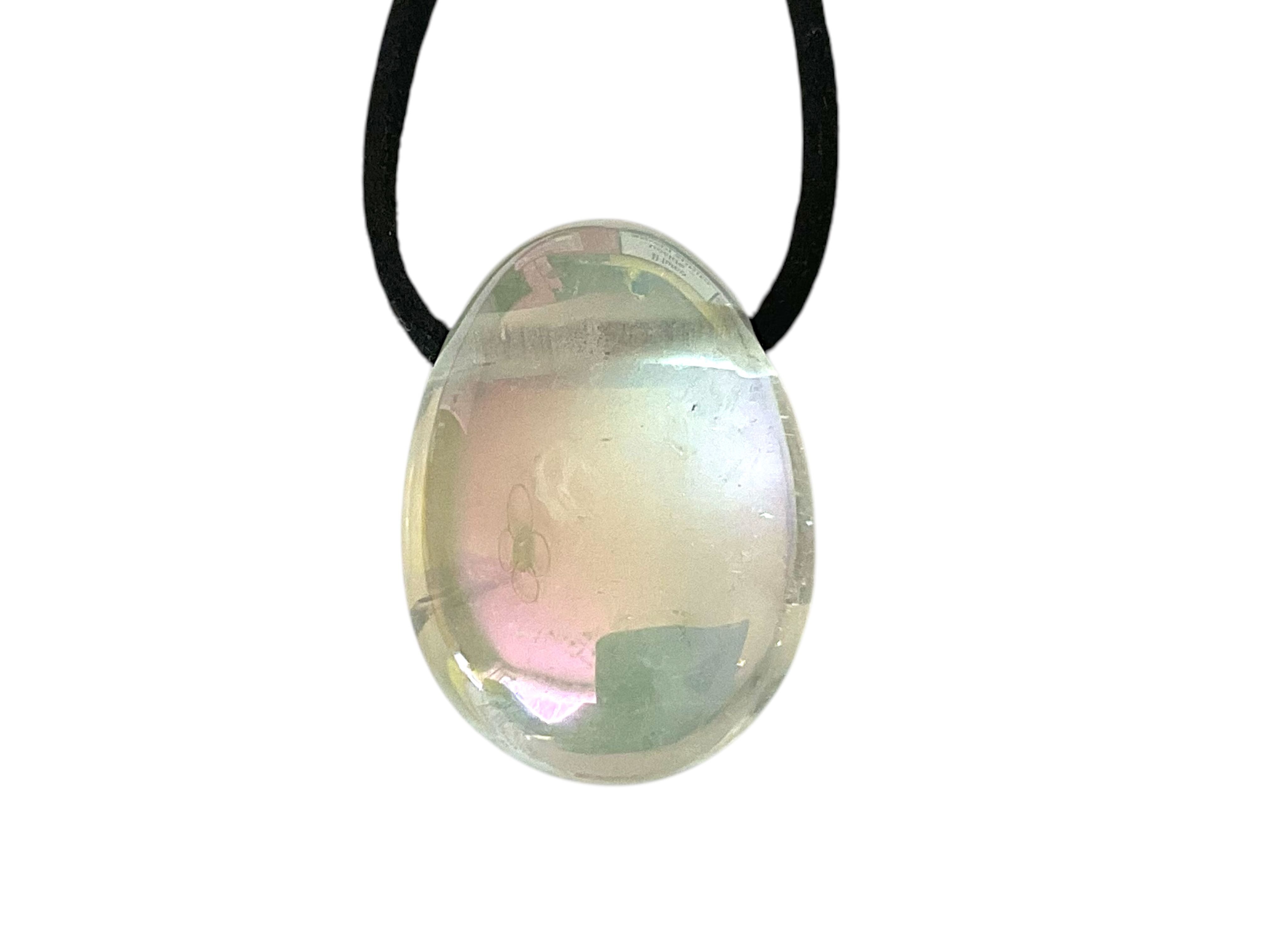 Steinfixx® Edelstein Anhänger aus echtem Angel Aura, Tropfenanhänger, (absoluter Blickfang I Aura-Veredelung, 1-St., incl. Lederband und Geschenkverpackung), AA – Bild 3 von 5