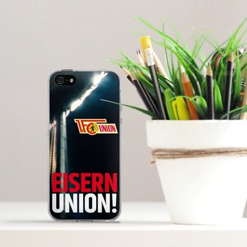 DeinDesign Handyhülle Fanartikel 1. FC Union Berlin Fußball Eisern Union Typo, Apple iPhone SE (2016-2019) Silikon Hülle Bumper Case Smartphone Cover