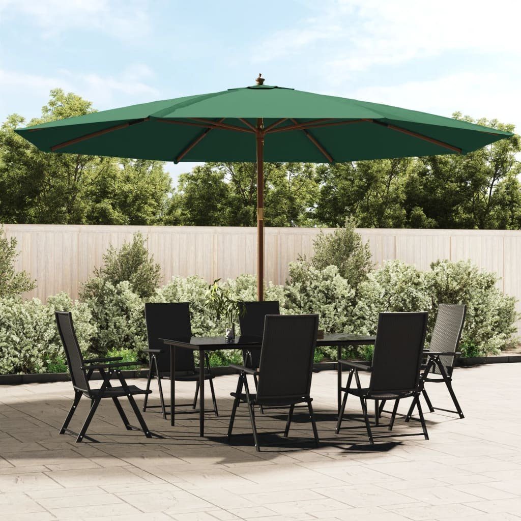 furnicato Sonnenschirm mit Holzmast Grün 400x273 günstig online kaufen