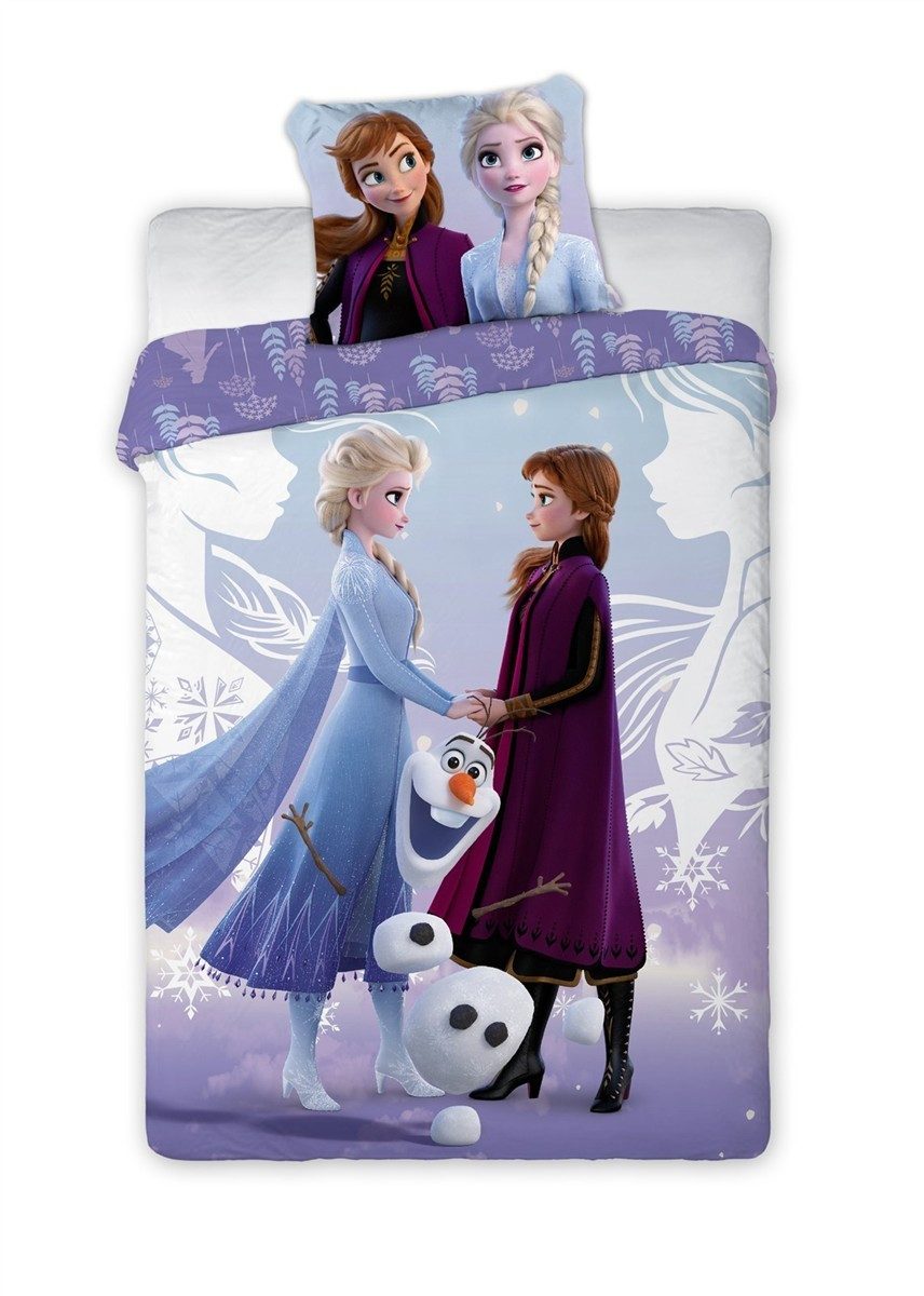 Disney Frozen Bettwäsche Kinder-Bettwäsche „Frozen – Anna, Olaf & Elsa“ 160x200 + 70x80, 100